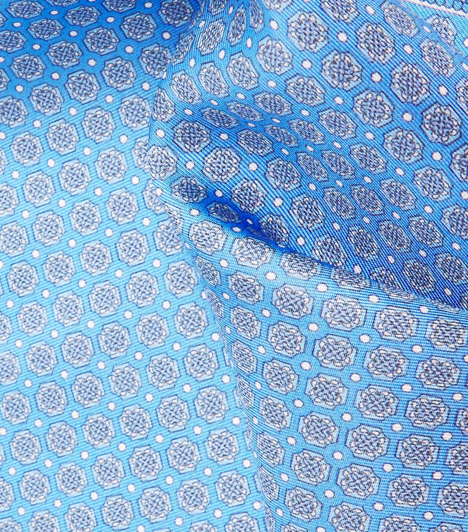 Silk Geometric Pocket Square BLUE GEO Image 3