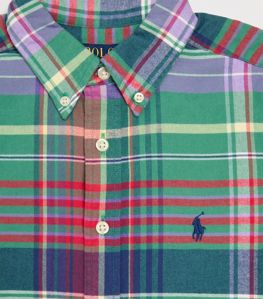 Cotton Check Polo Pony Shirt (6-14 Years) MULTI Image 3