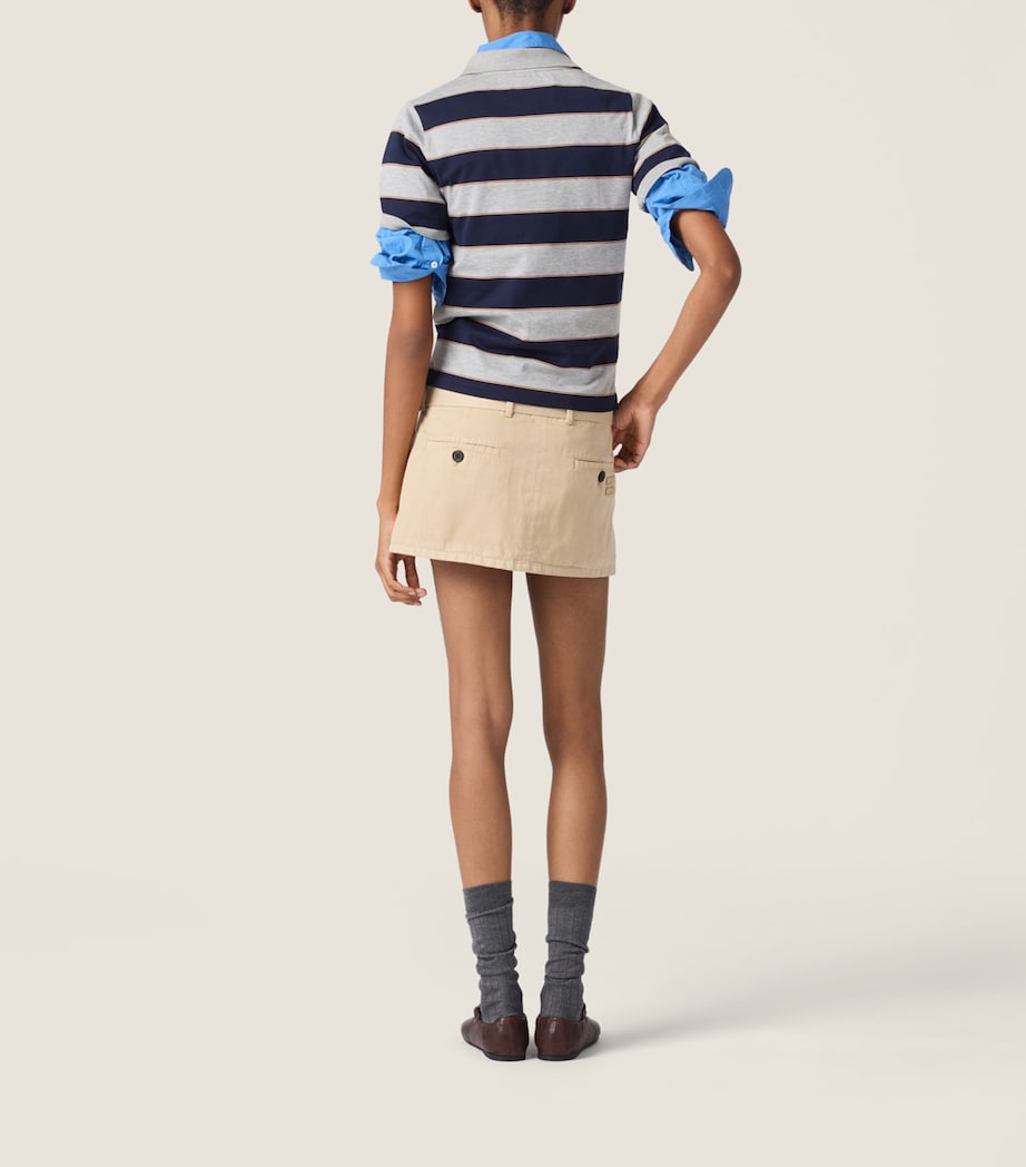 Miu Miu Womens Cotton Belted Mini Skirt Image 3