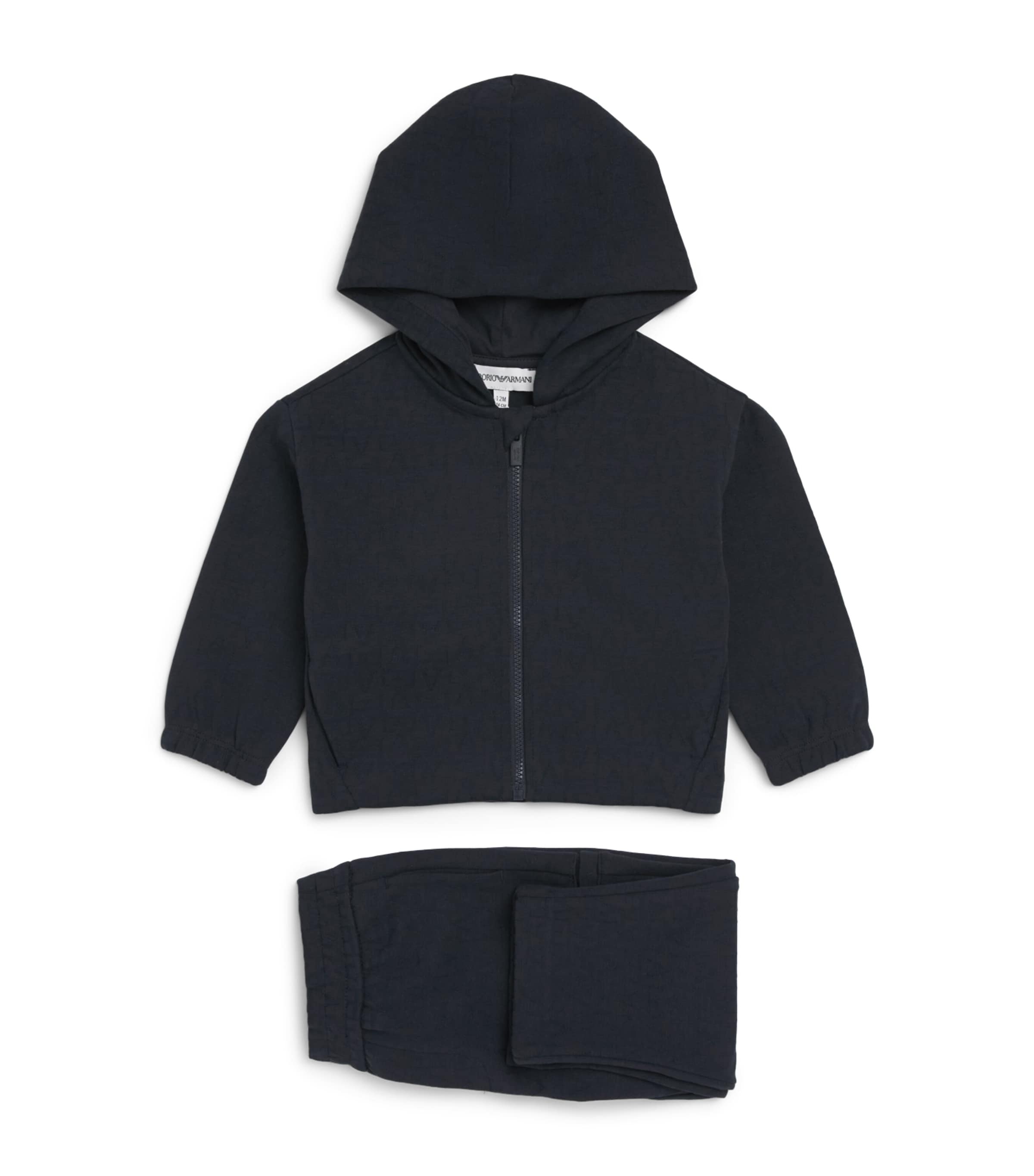 Emporio Armani Kids Logo Jacquard Tracksuit (6-36 Months) Iconico Blu Ea Image 1