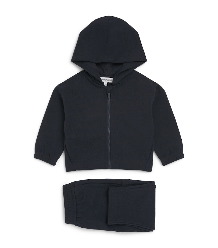 Emporio Armani Kids Logo Jacquard Tracksuit (6-36 Months) Iconico Blu Ea Image 1