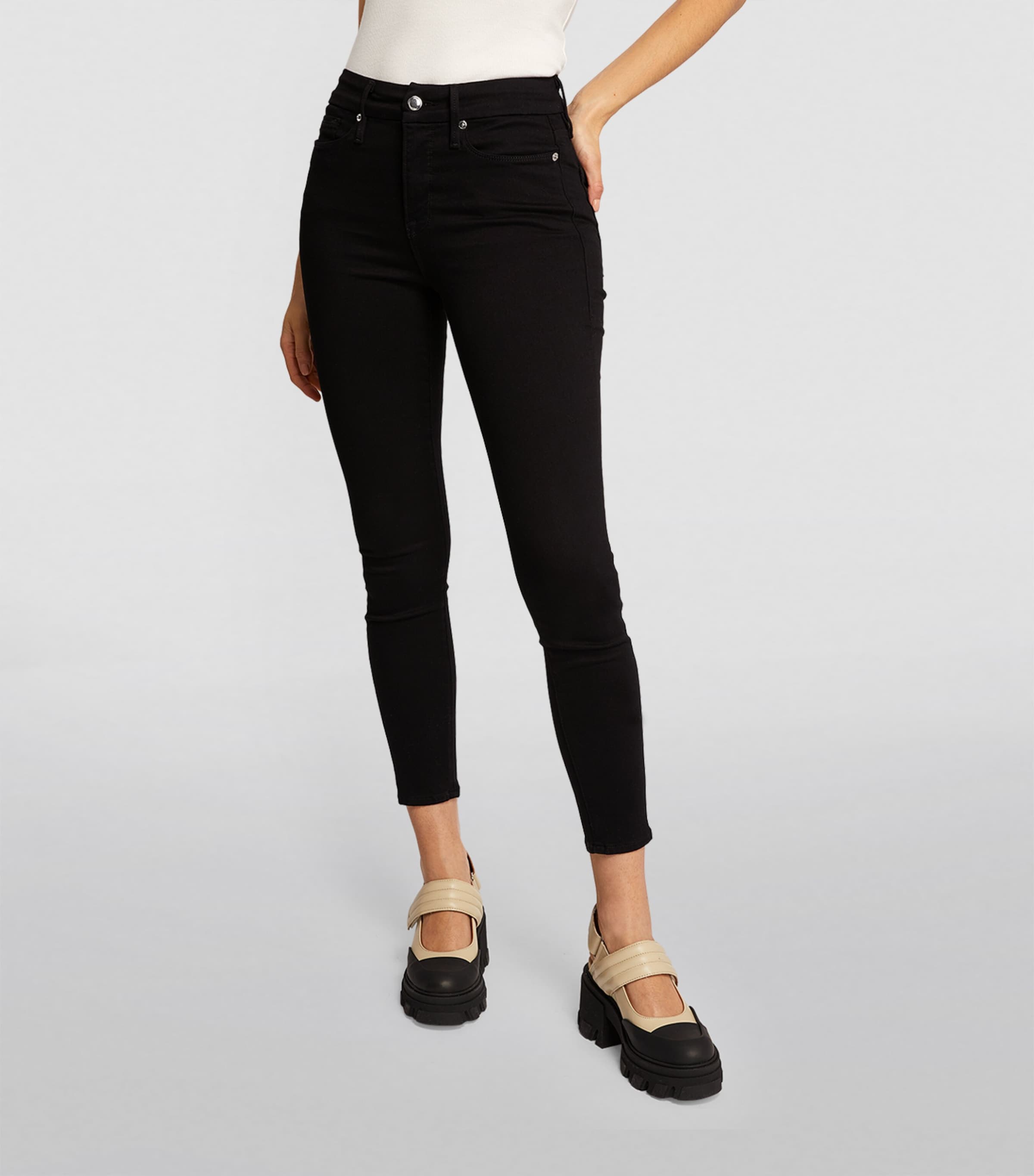Good American Womens Good Legs Cropped Skinny Jeans Image 3