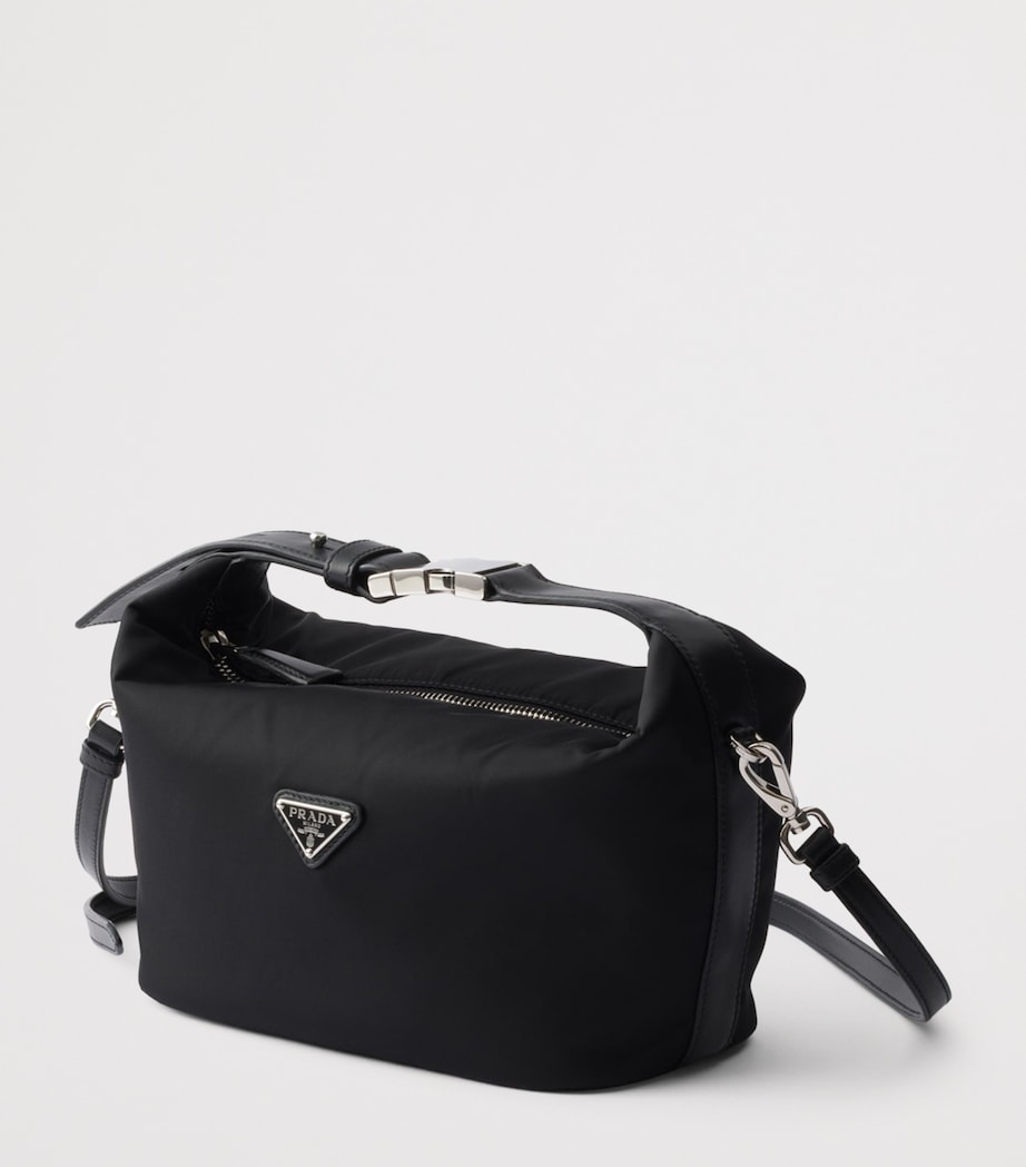 Prada Mini Re-Nylon Cherie Top-Handle Bag Black Image 3