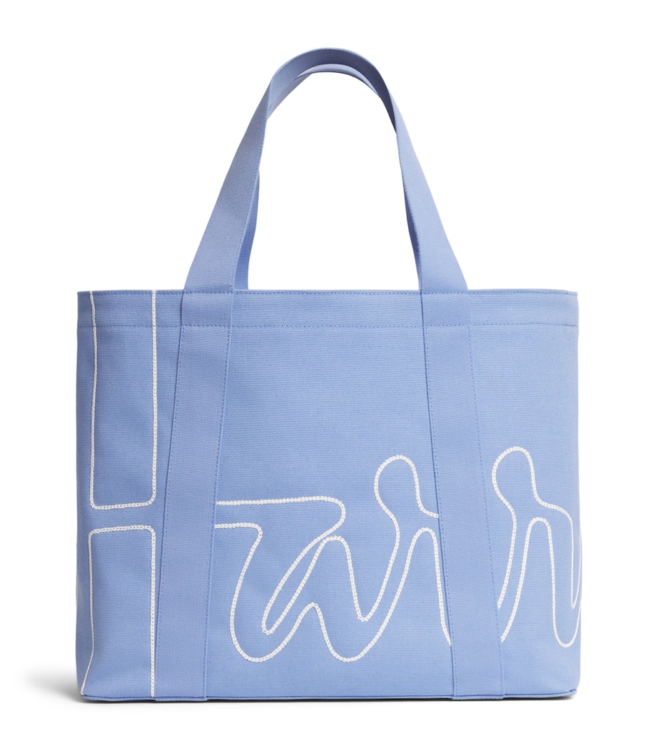 Medium Cotton Logo Tote Bag BLUE Image 1