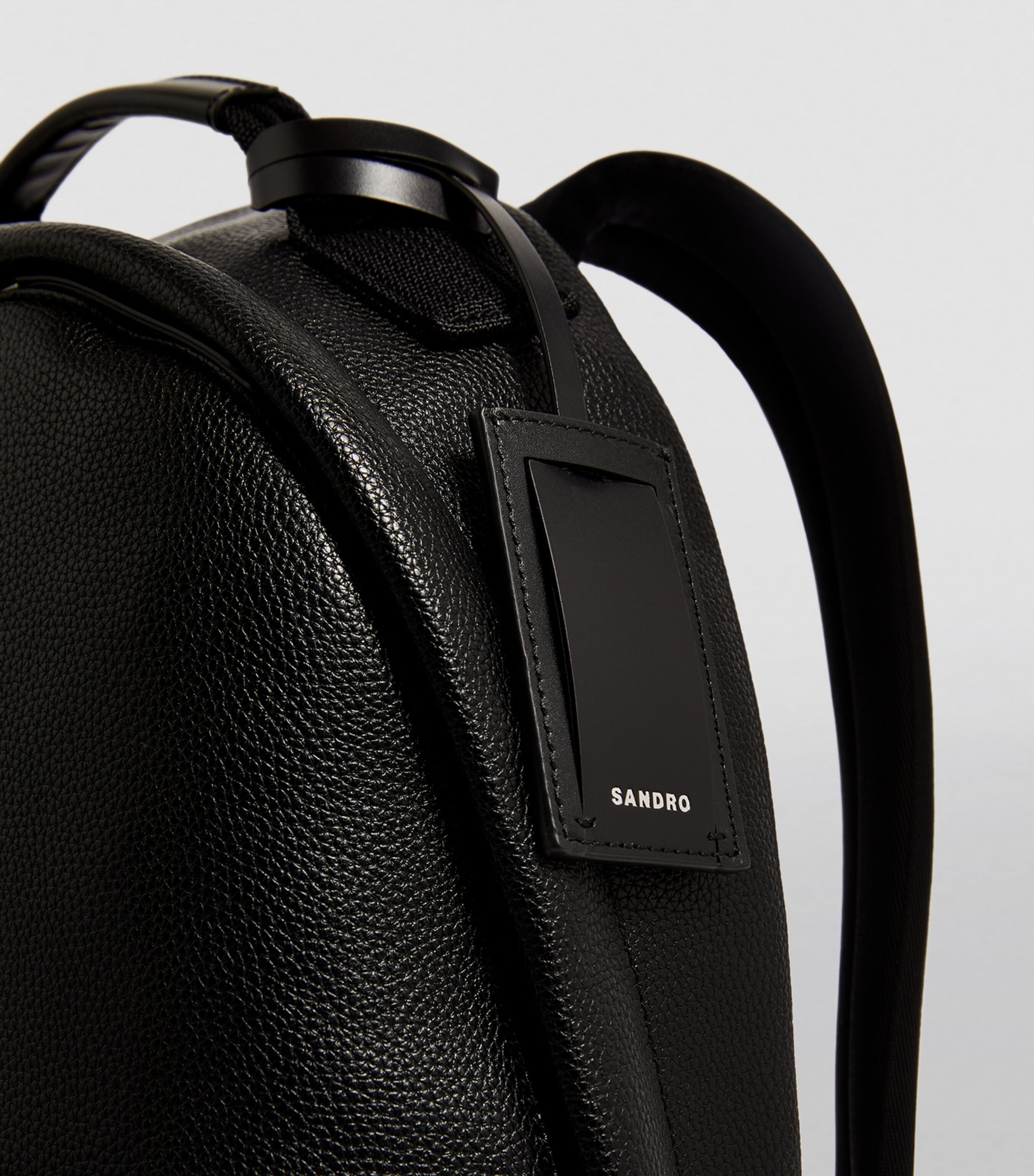 Leather-Trim Backpack BLACK Image 6