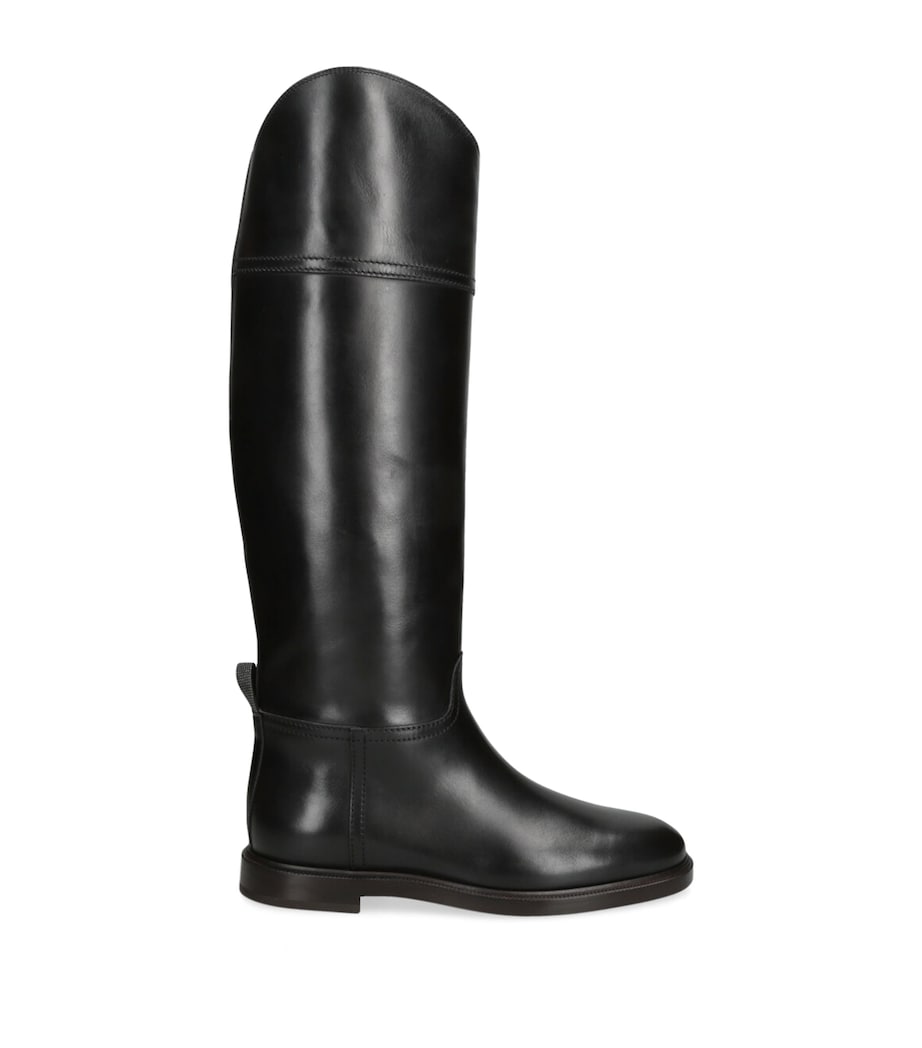 Leather Riding Boots BLACK Image 1