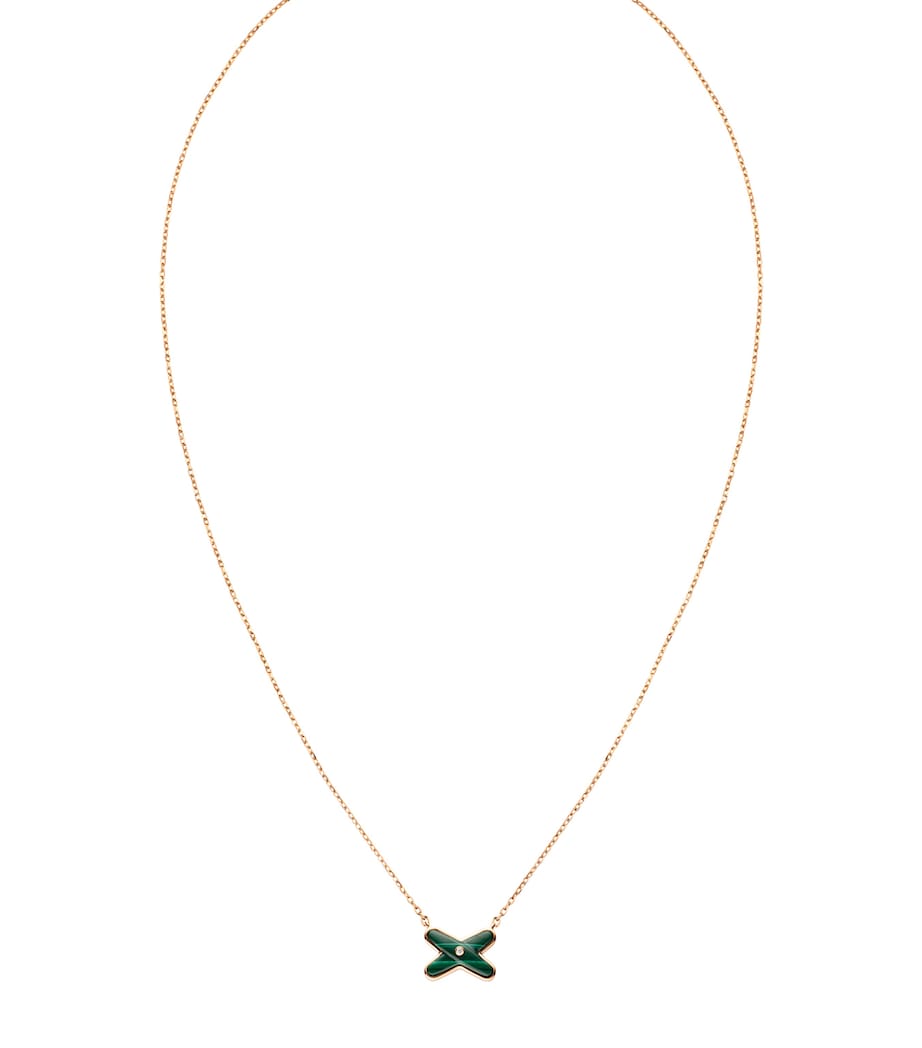 Rose Gold, Diamond and Malachite Jeux de Liens Pendant Necklace PINK GOLD Image 1