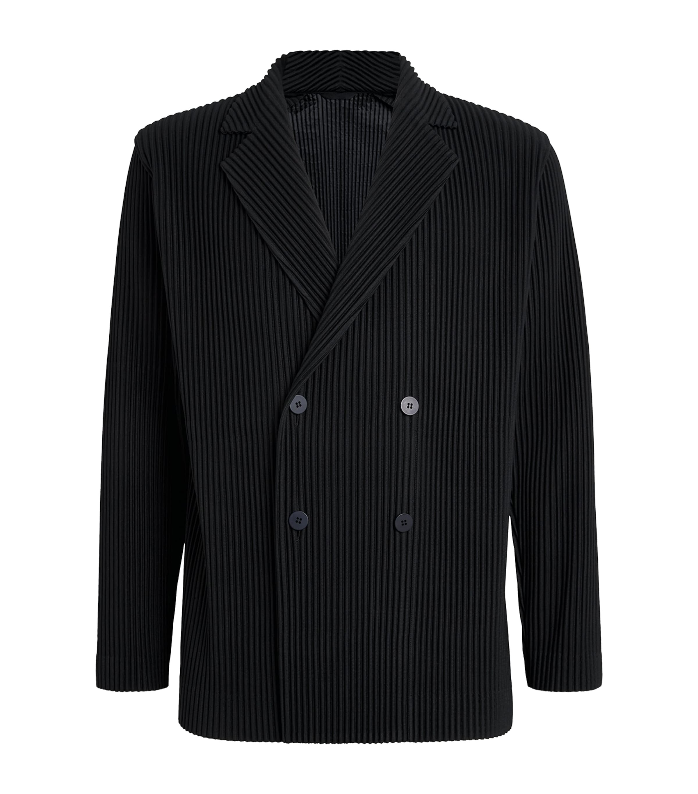 ISSEY MIYAKE PLEATED DOUBLE-BREASTED BLAZER