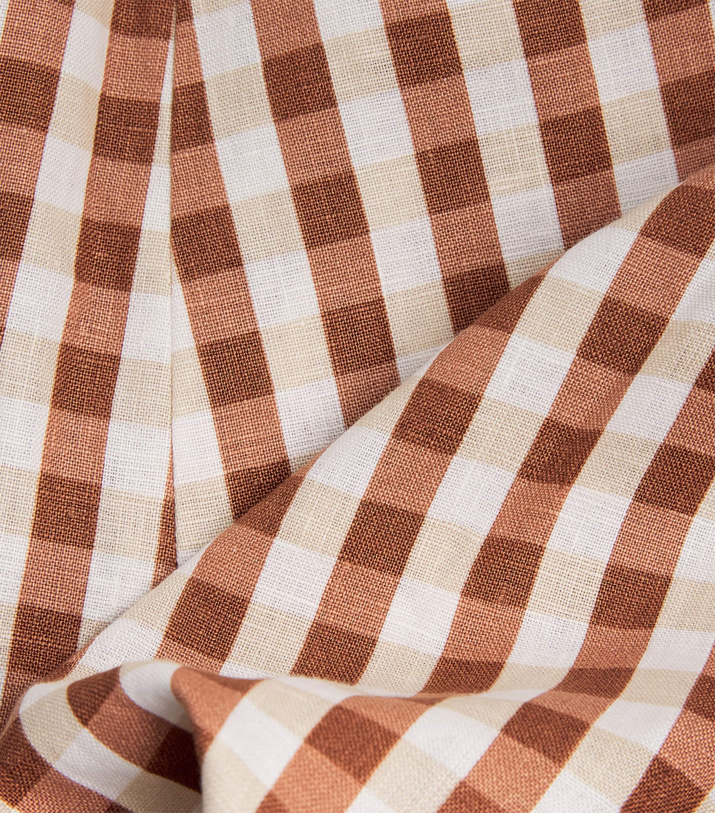 Linen Halterneck Marais Midi Dress GINGHAM CEDAR Image 5