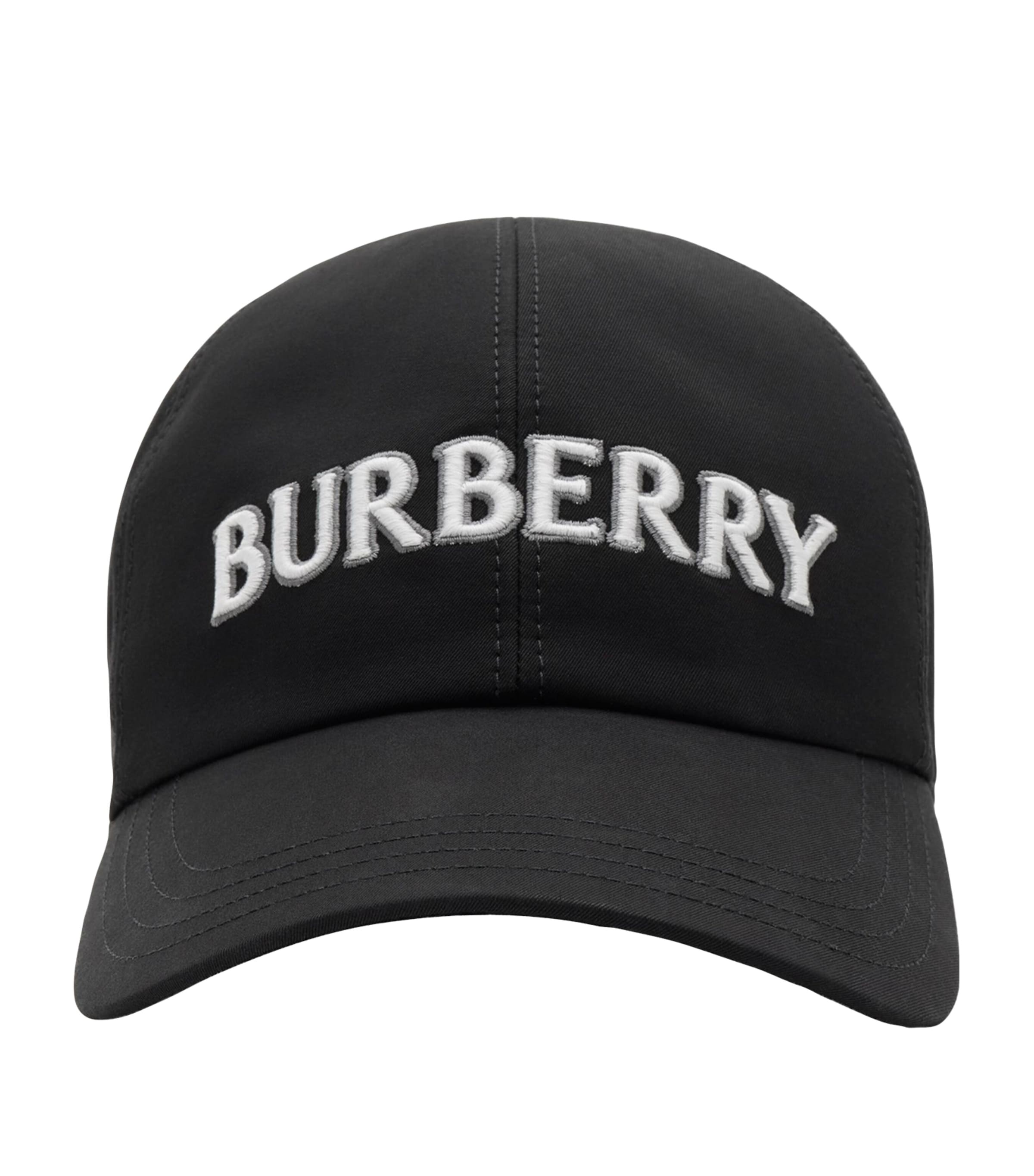 Burberry Cotton Gabardine Logo Baseball Cap Black Image 1