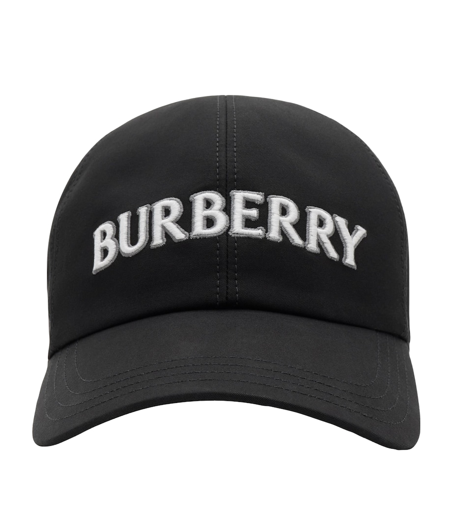 Burberry Cotton Gabardine Logo Baseball Cap Black Image 1