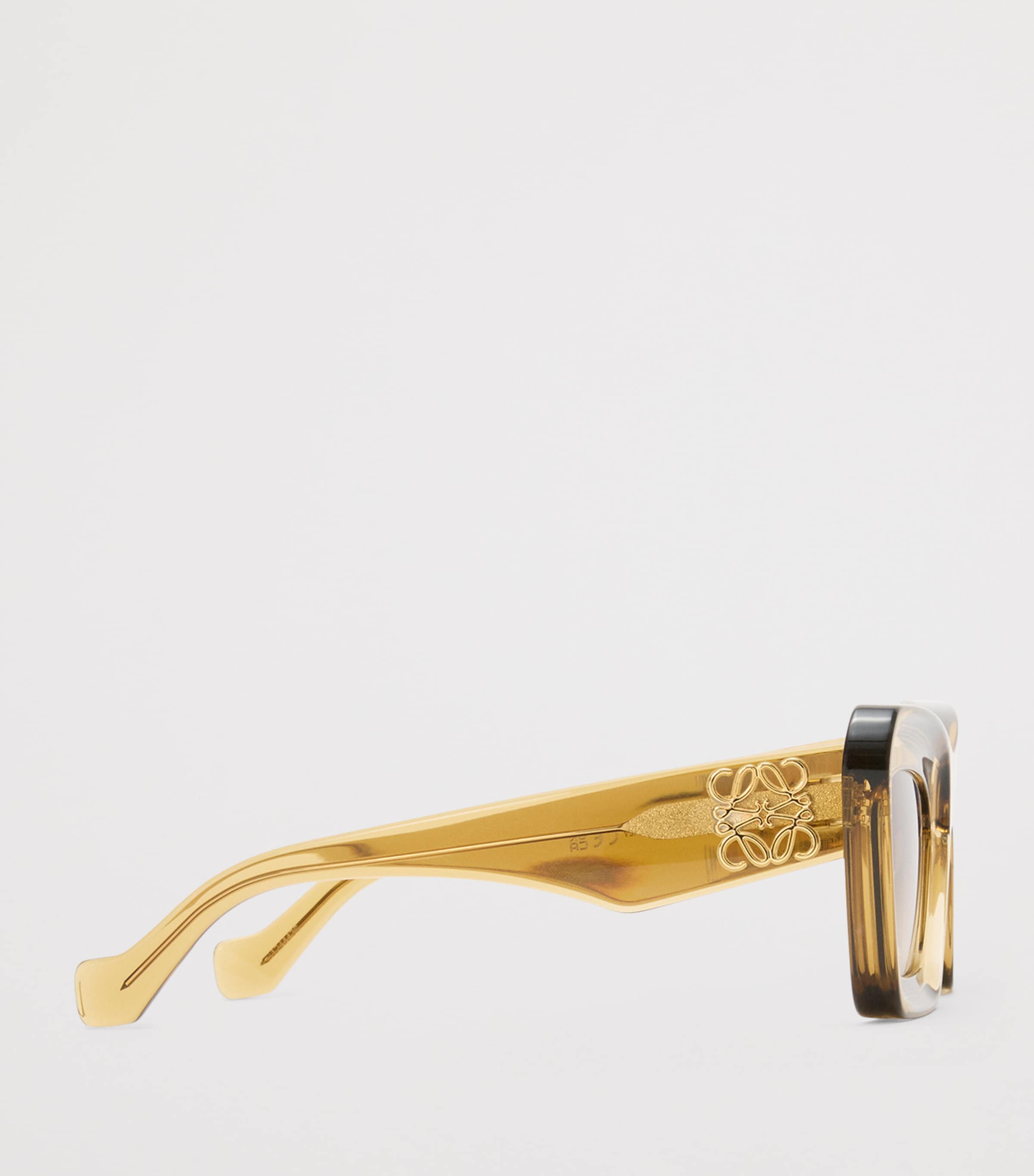 Bevelled Cat Eye Sunglasses TRANSPARENT OLIVE Image 3