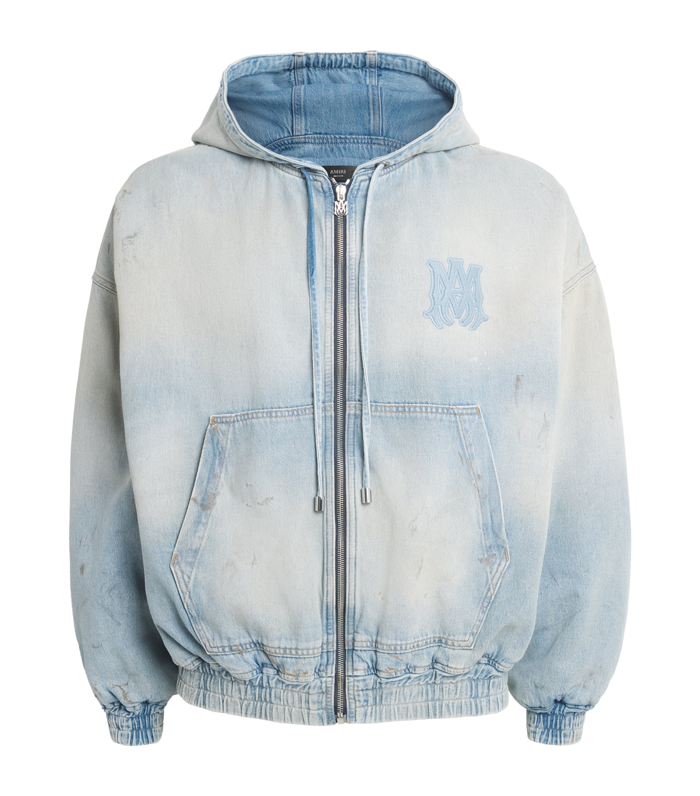 AMIRI Mens Denim MA Oversized Hoodie Perfct Antiqe Indigo Image 1