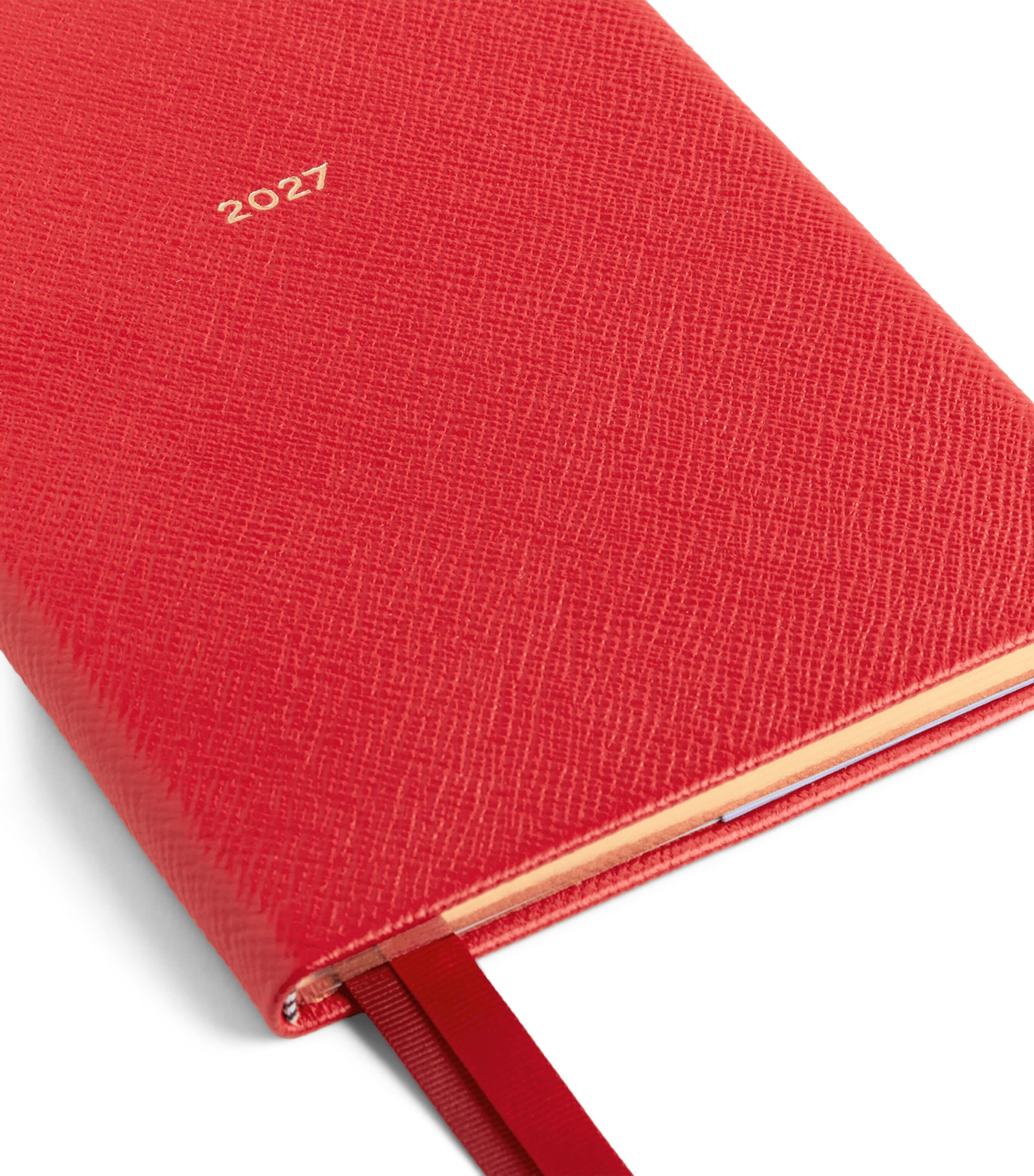 Smythson Leather Soho Weekly Diary 2027 Scarlet Red Image 5