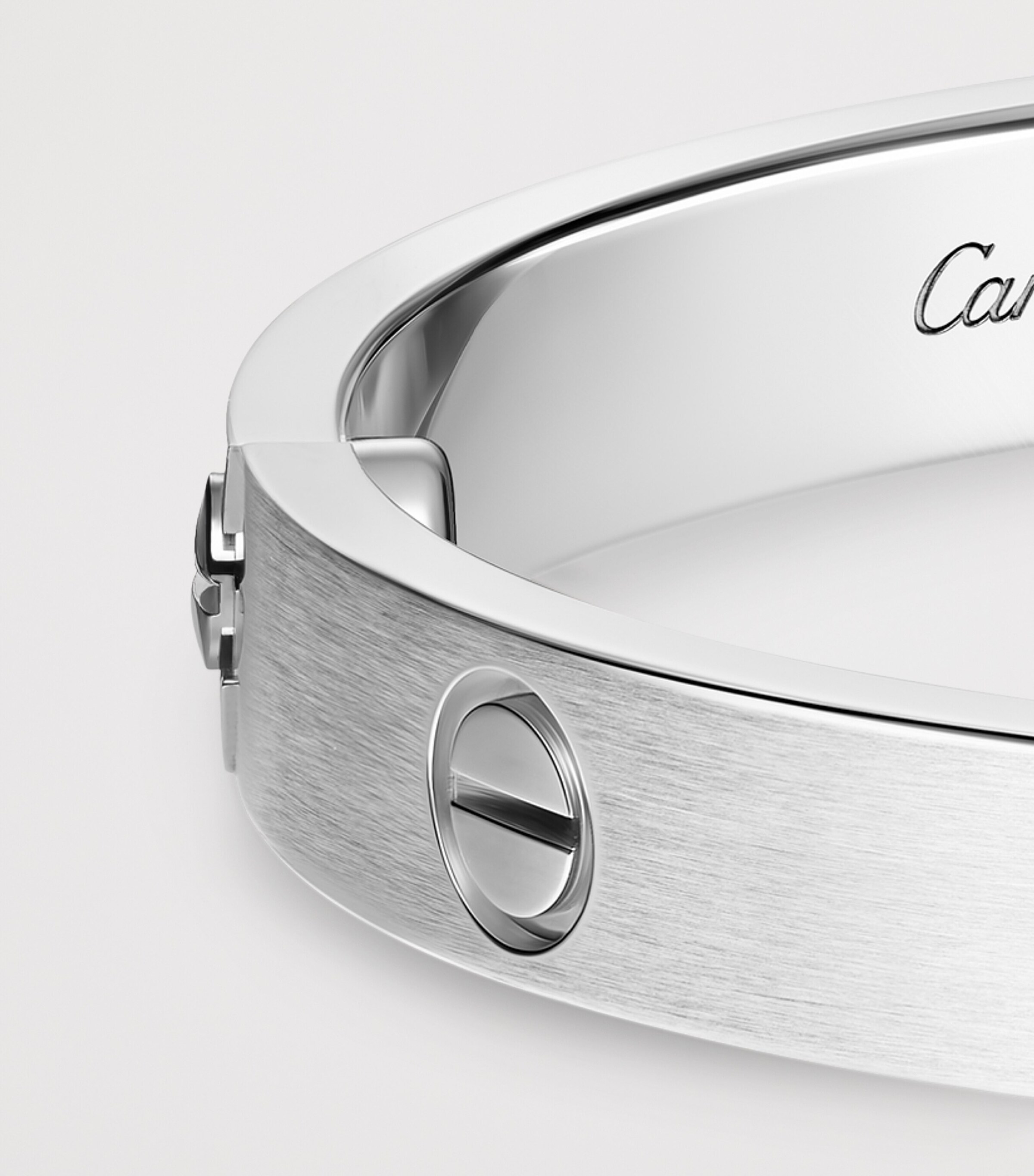 Medium White Gold and Diamond LOVE Bracelet WHITE GOLD Image 4