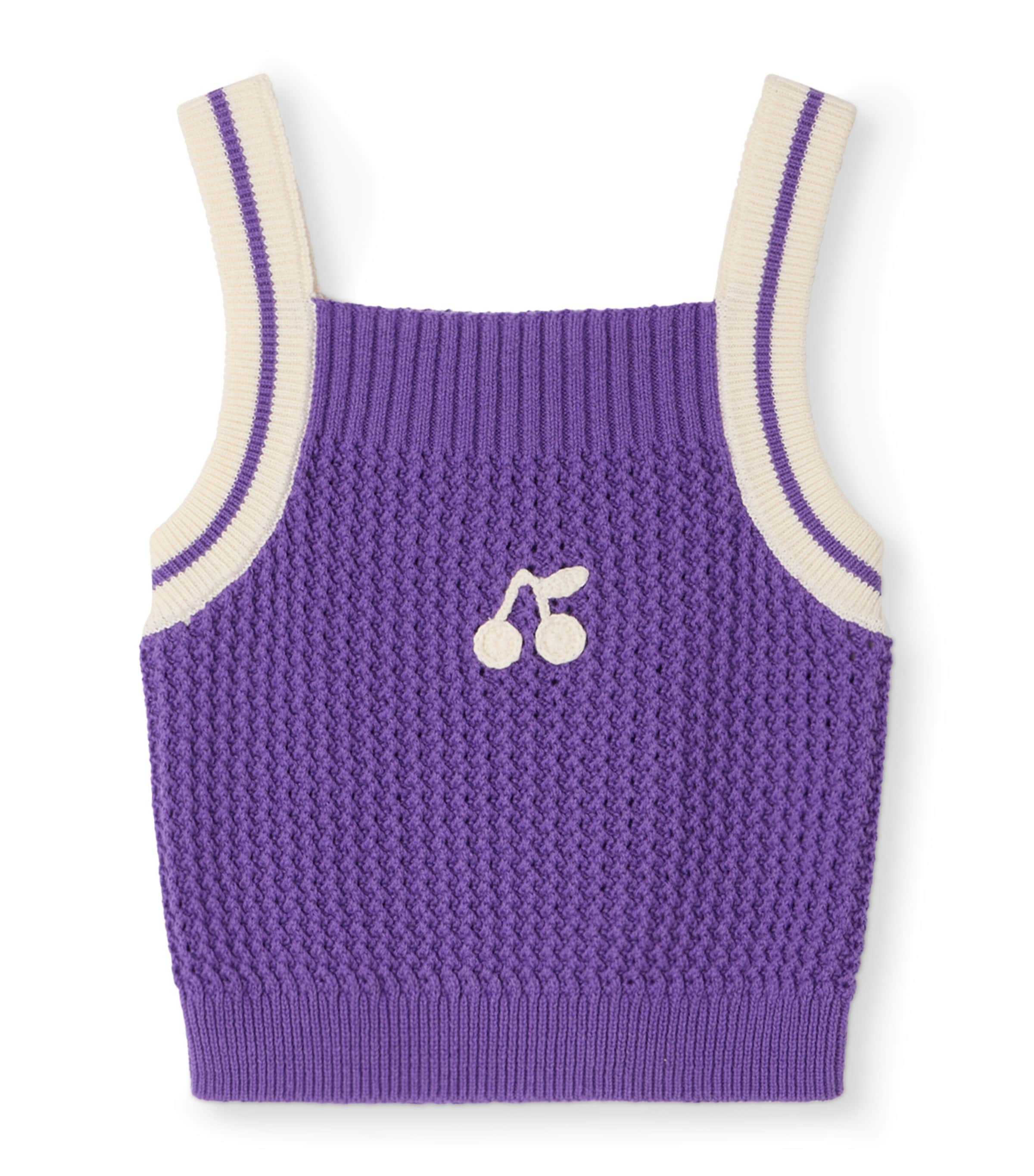 Bonpoint Cotton Lily Tank Top (4-8 Years) Rayures Violet Image 1