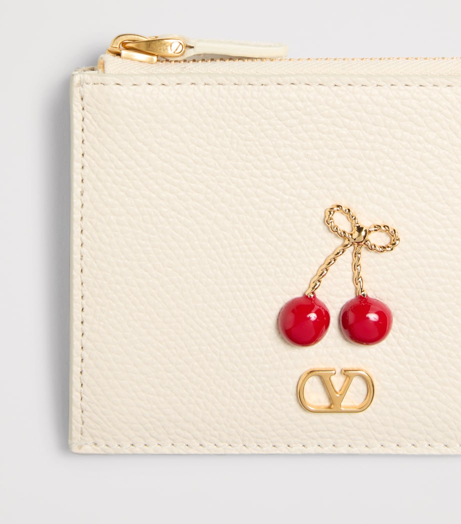 Valentino Garavani Leather Cherryfic Zipped Card Holder Image 4