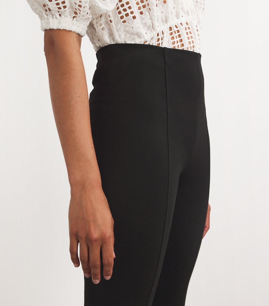 Flared Split-Hem Trousers BLACK Image 6