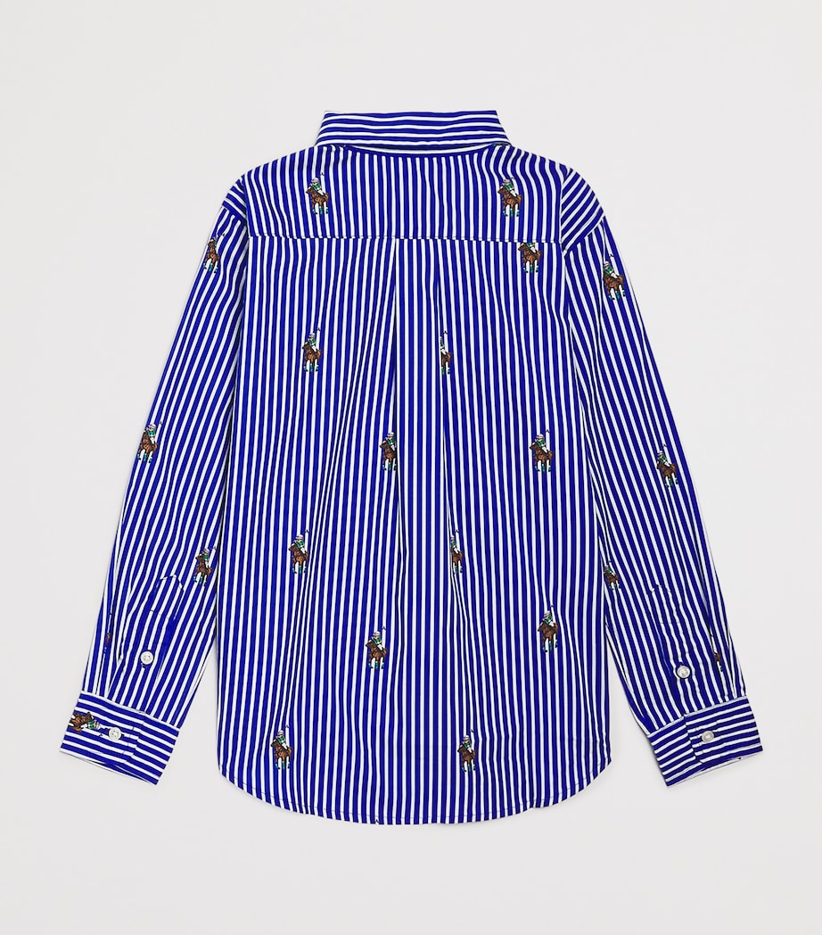 Cotton Stripe Polo Bear Shirt (7-14 Years) EQBEAR Image 2