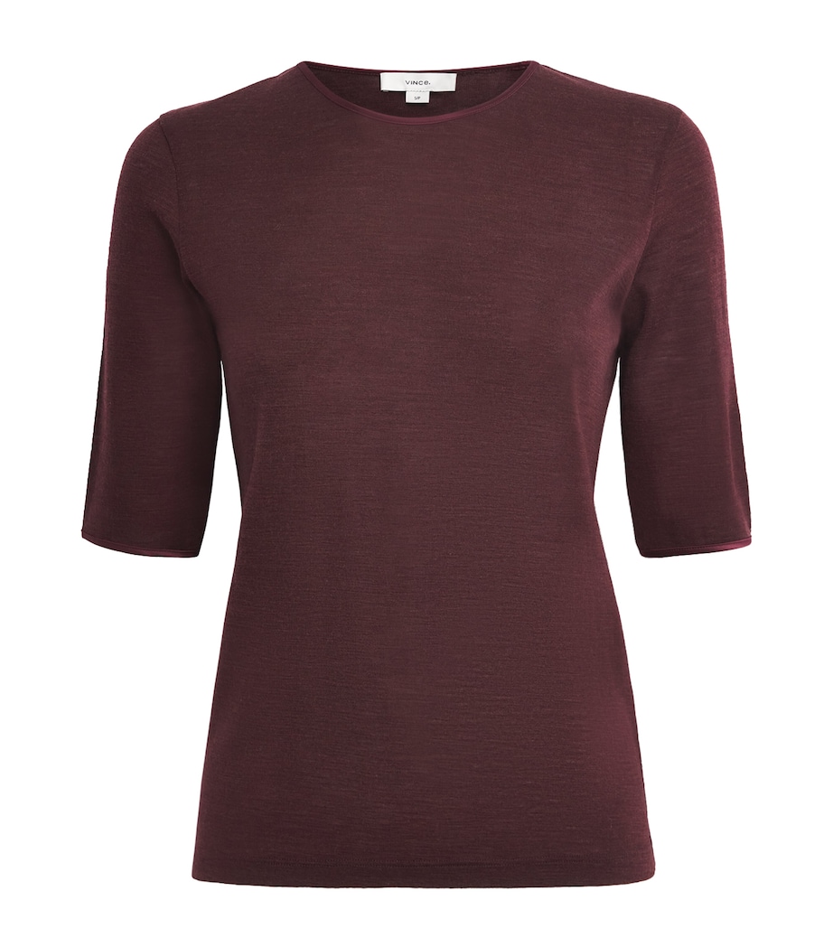 Wool Satin-Trim T-Shirt 701OXB Image 1