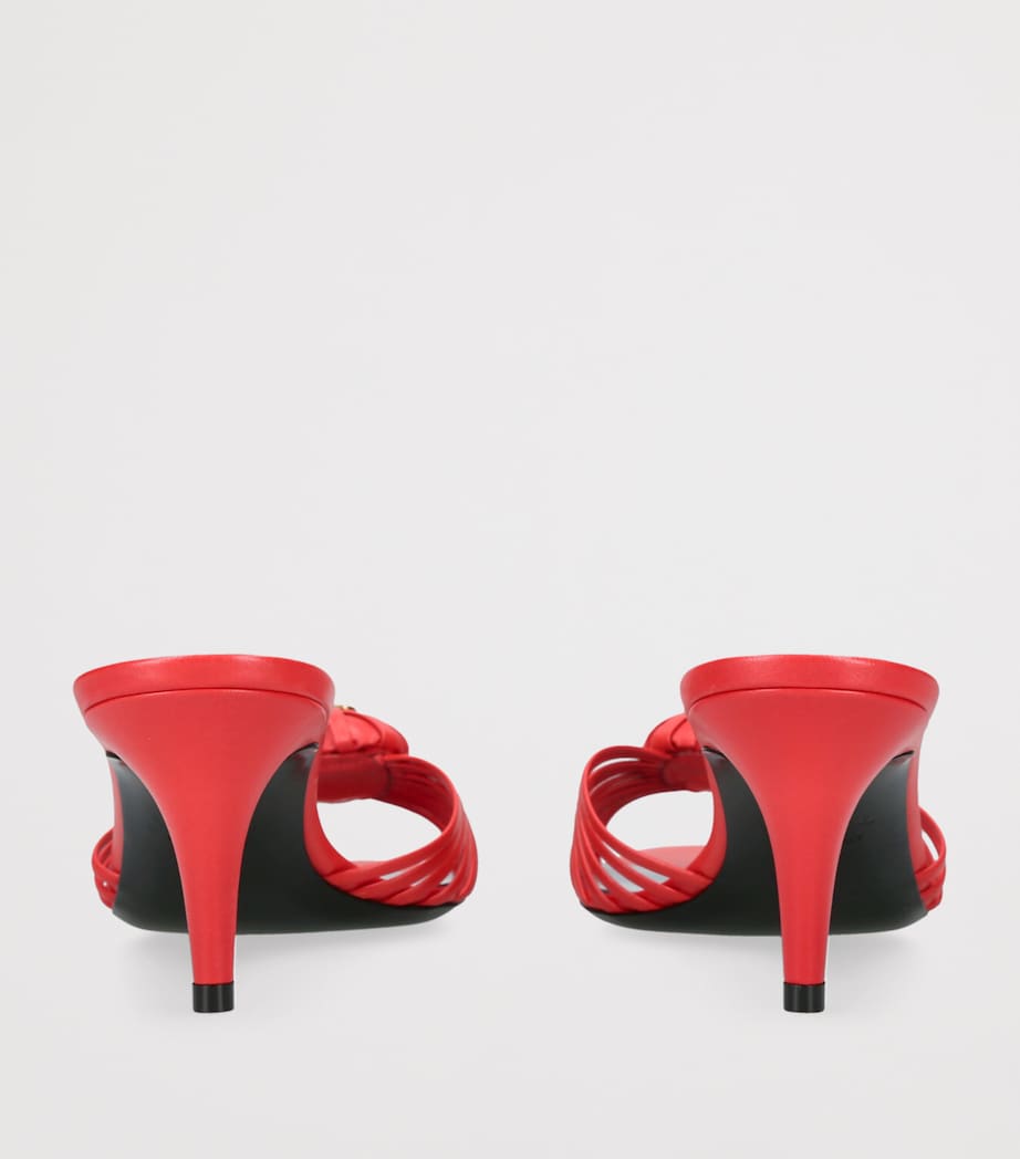 Leather Royal Heeled Mules 65 RED Image 2