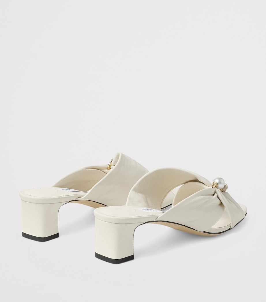 Jimmy Choo Rafi 45 Leather Heeled Mules Latte Image 4