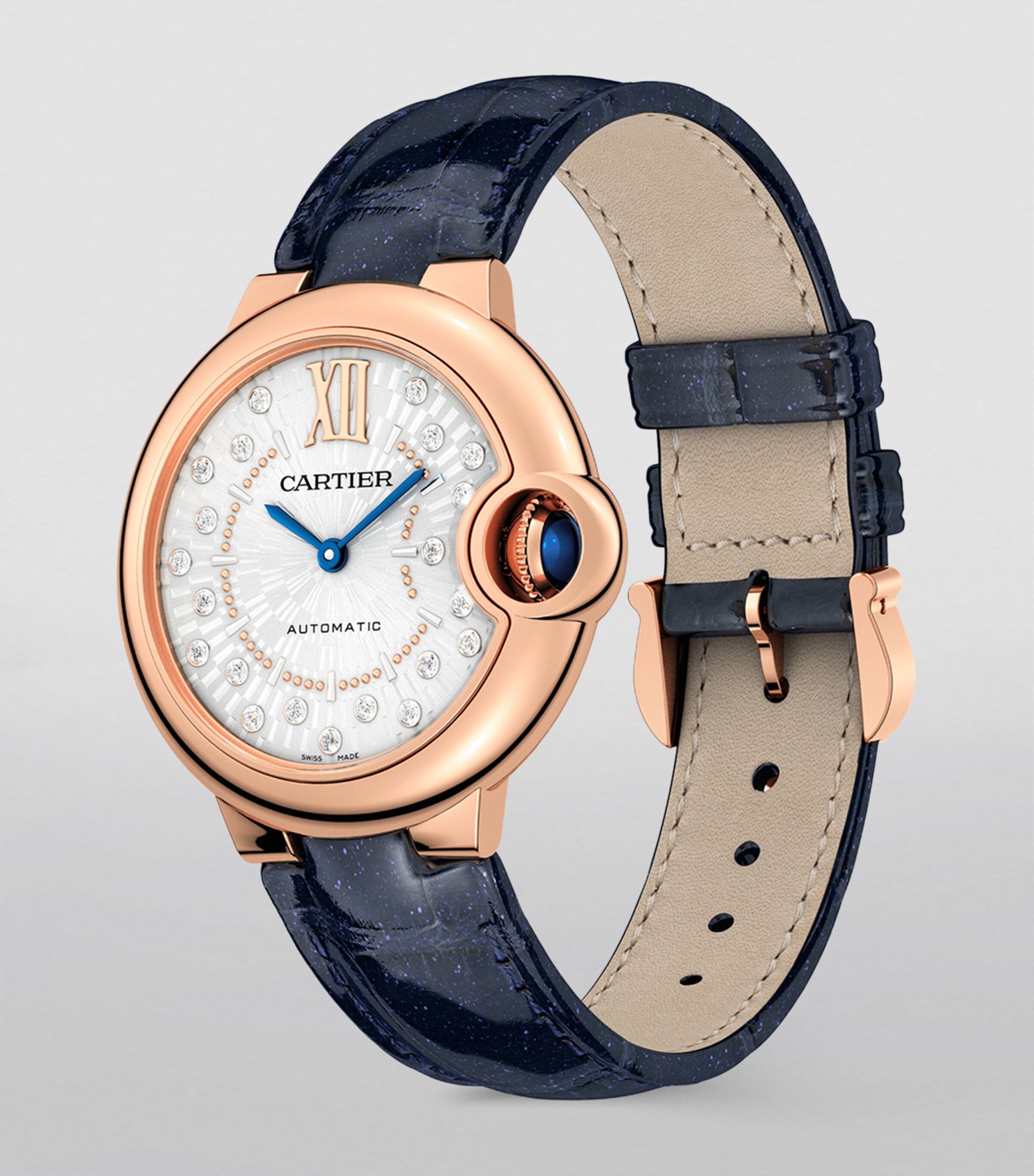 Cartier Rose Gold and Diamond Ballon Bleu de Cartier Watch 33mm Grey Image 4