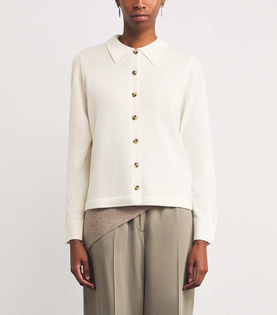 ME+EM Womens Cashmere Knit Shirt Cream Image 3