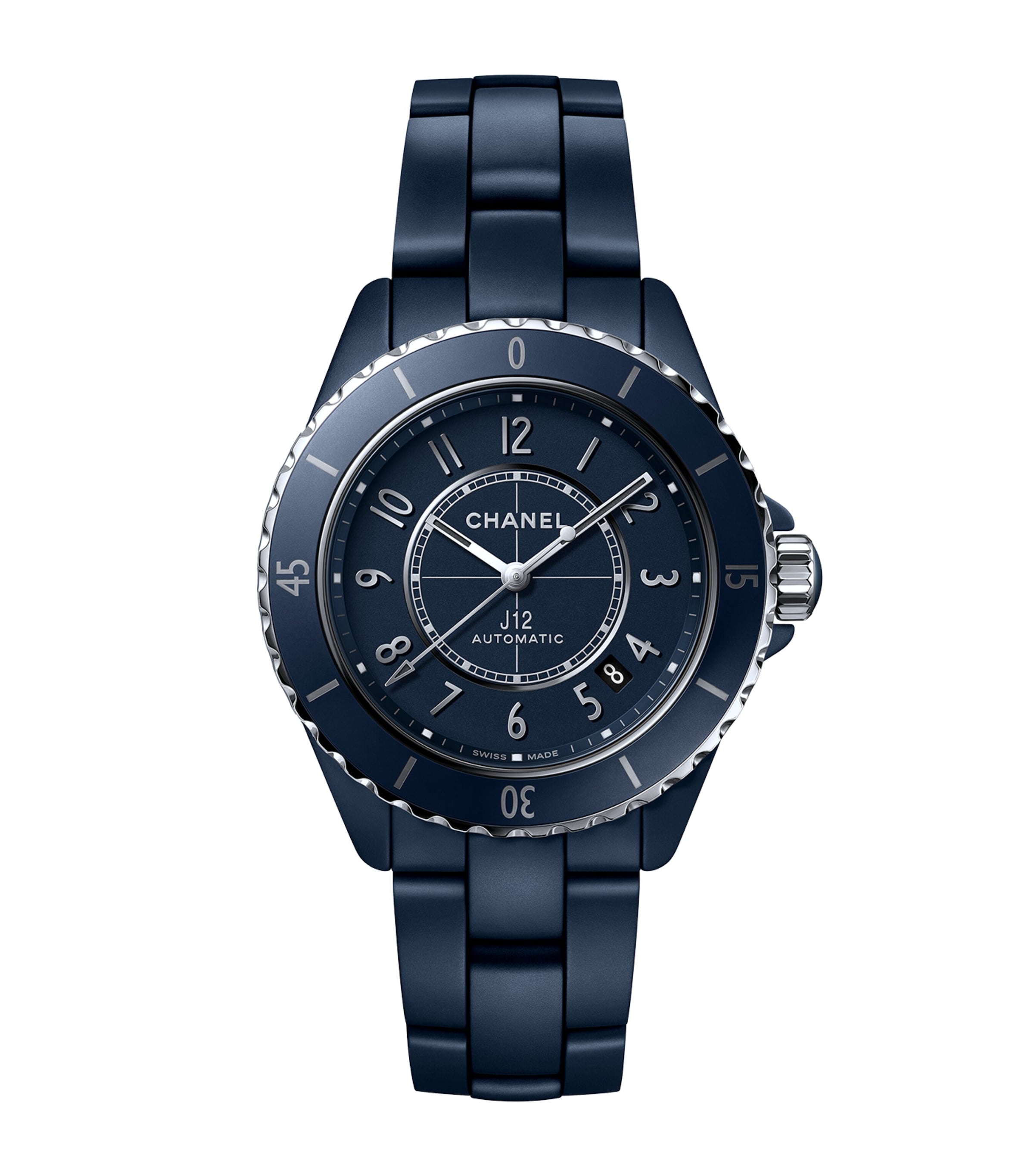CHANEL Ceramic and Steel J12 Calibre 12.1 Watch 38mm Blue Image 1