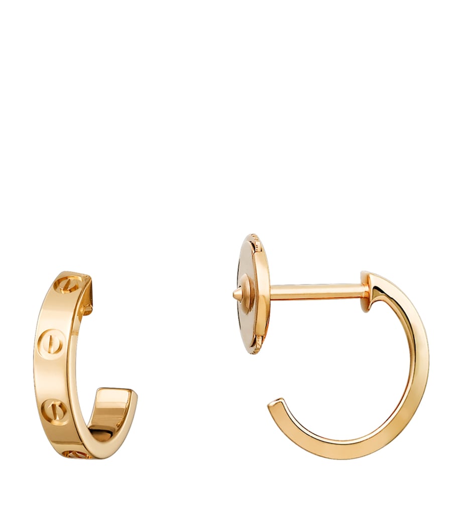 Yellow Gold LOVE Hoop Earrings YELLOW GOLD Image 5