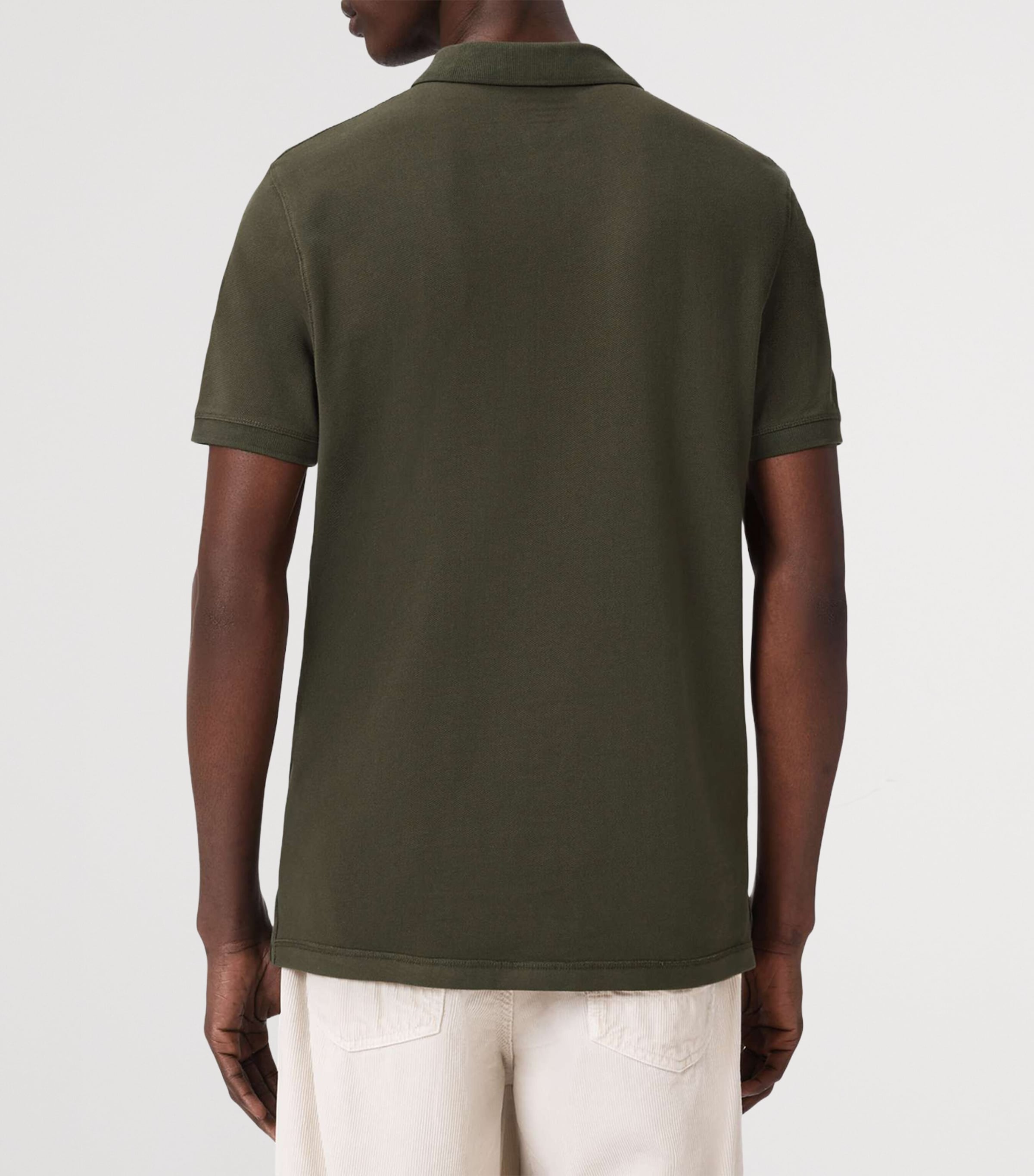 AllSaints Mens Organic Cotton Reform Polo Shirt Mangrove Green Image 4