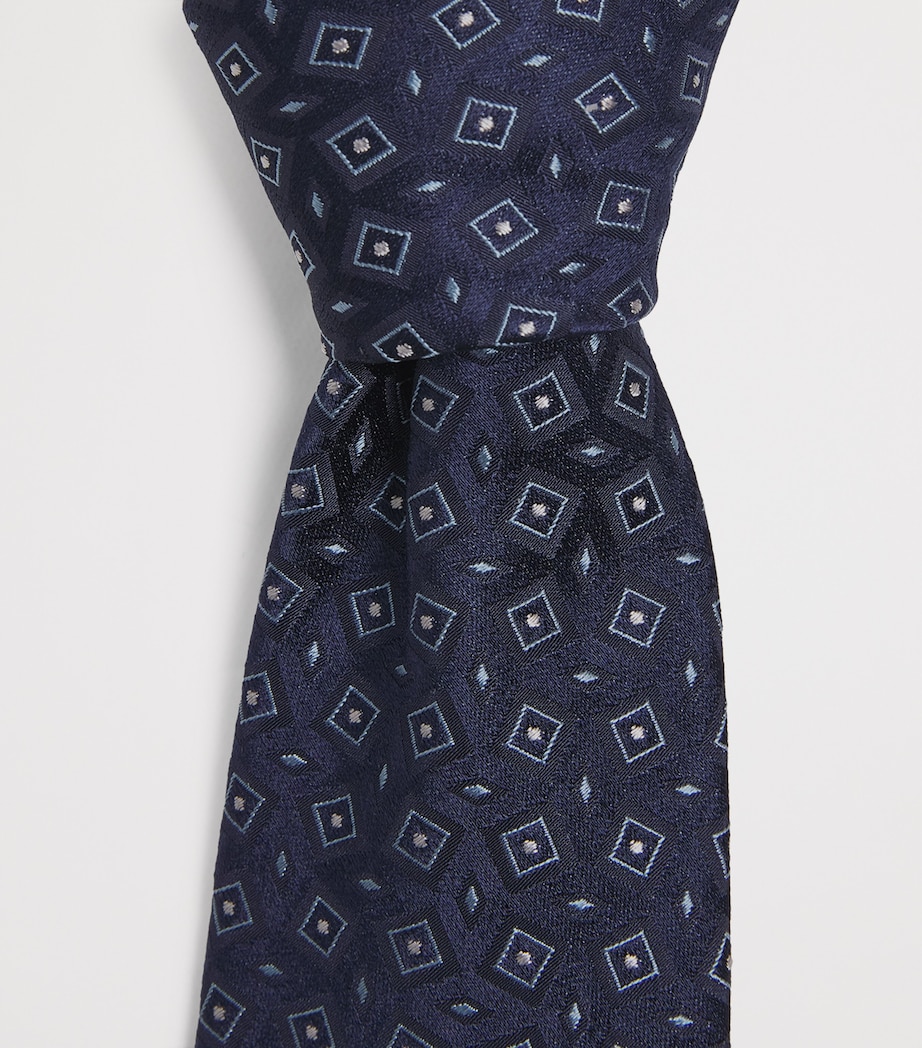 Silk Geometric Jacquard Tie FB160 Image 3