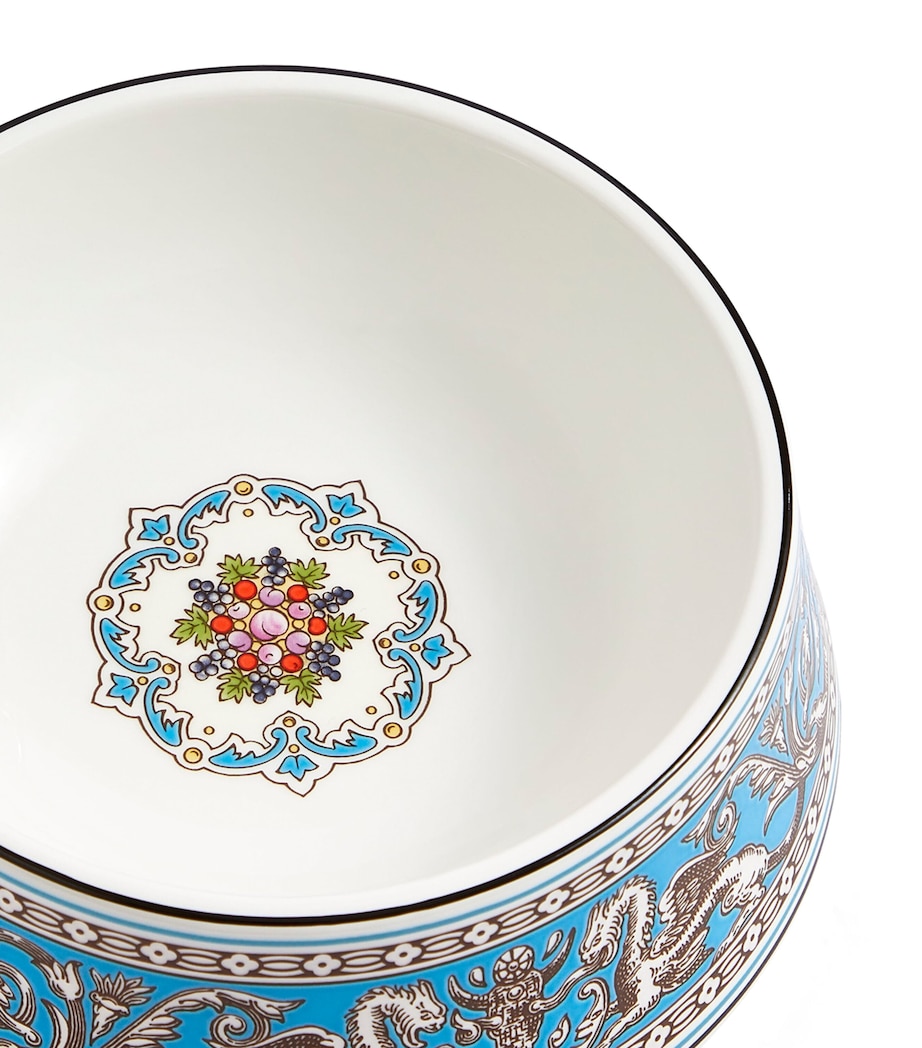 Bone China Florentine Pet Bowl (21cm) TURQUOISE Image 3
