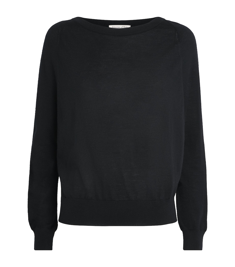 Johnstons Of Elgin Womens Cashmere Finola Sweater Black Image 1