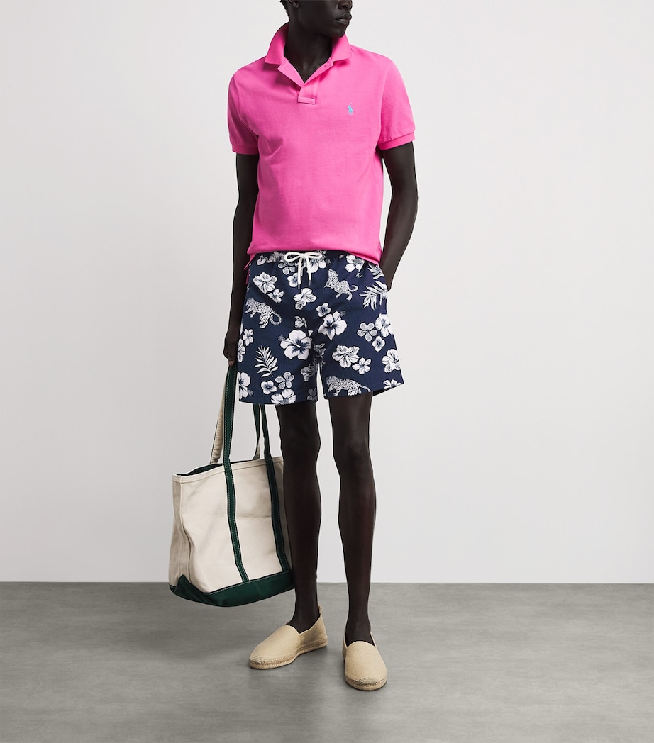 Polo Ralph Lauren Mens Seersucker Printed Traveller Swim shorts Jaguar Tropical Image 2