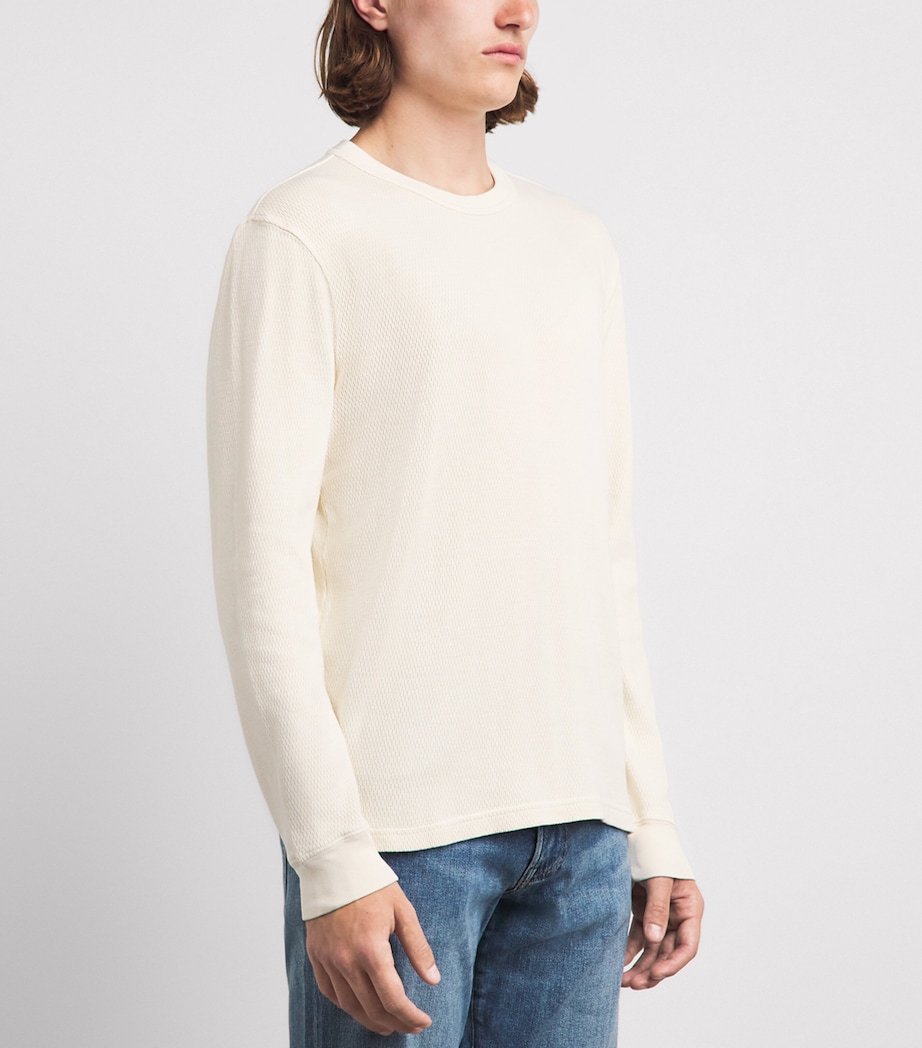 Citizens of Humanity Mens Cotton Waffle-Stitch Sweater Plaster Image 4