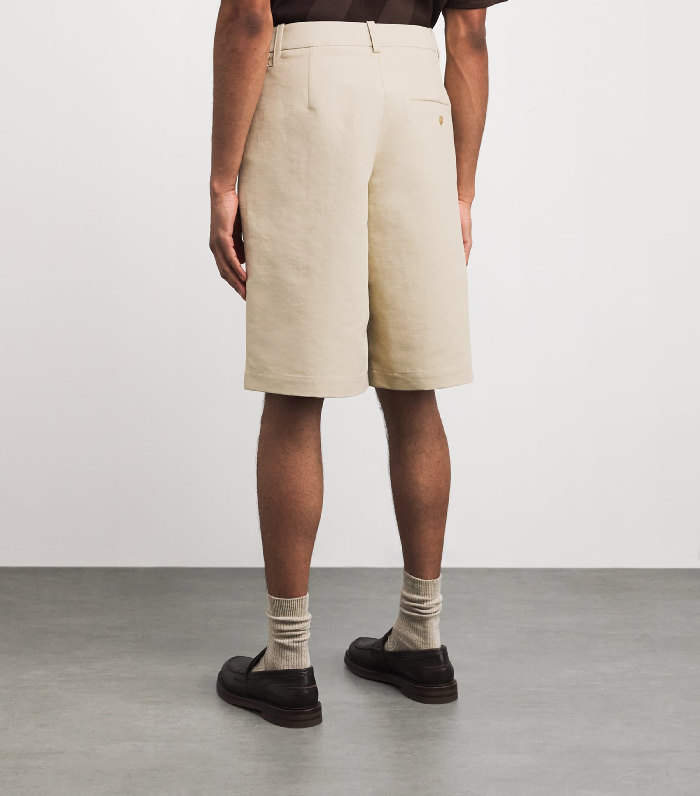 Cotton-Blend Bermuda Shorts BEIGE-150 Image 4