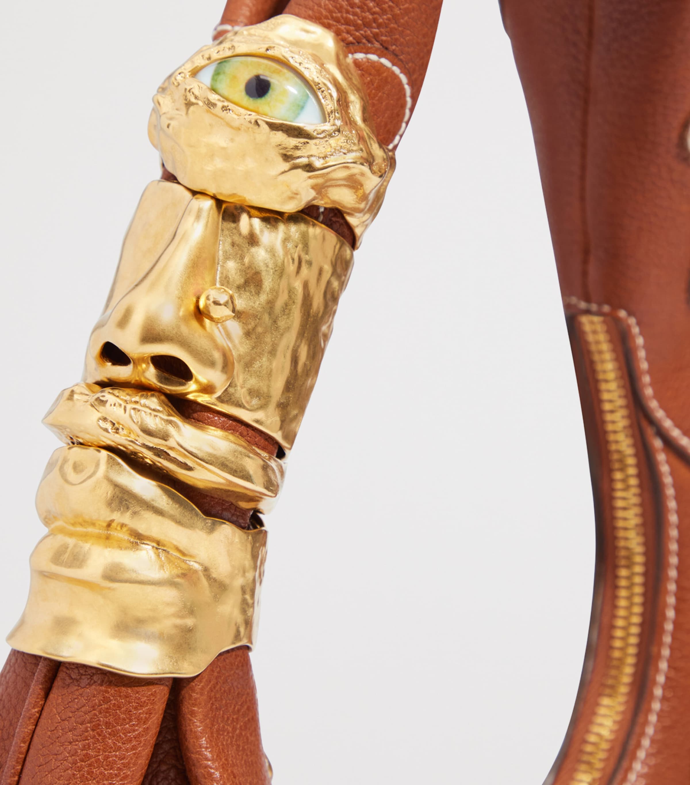 Small Leather Soufflé Shoulder Bag 806 CARAMEL Image 3