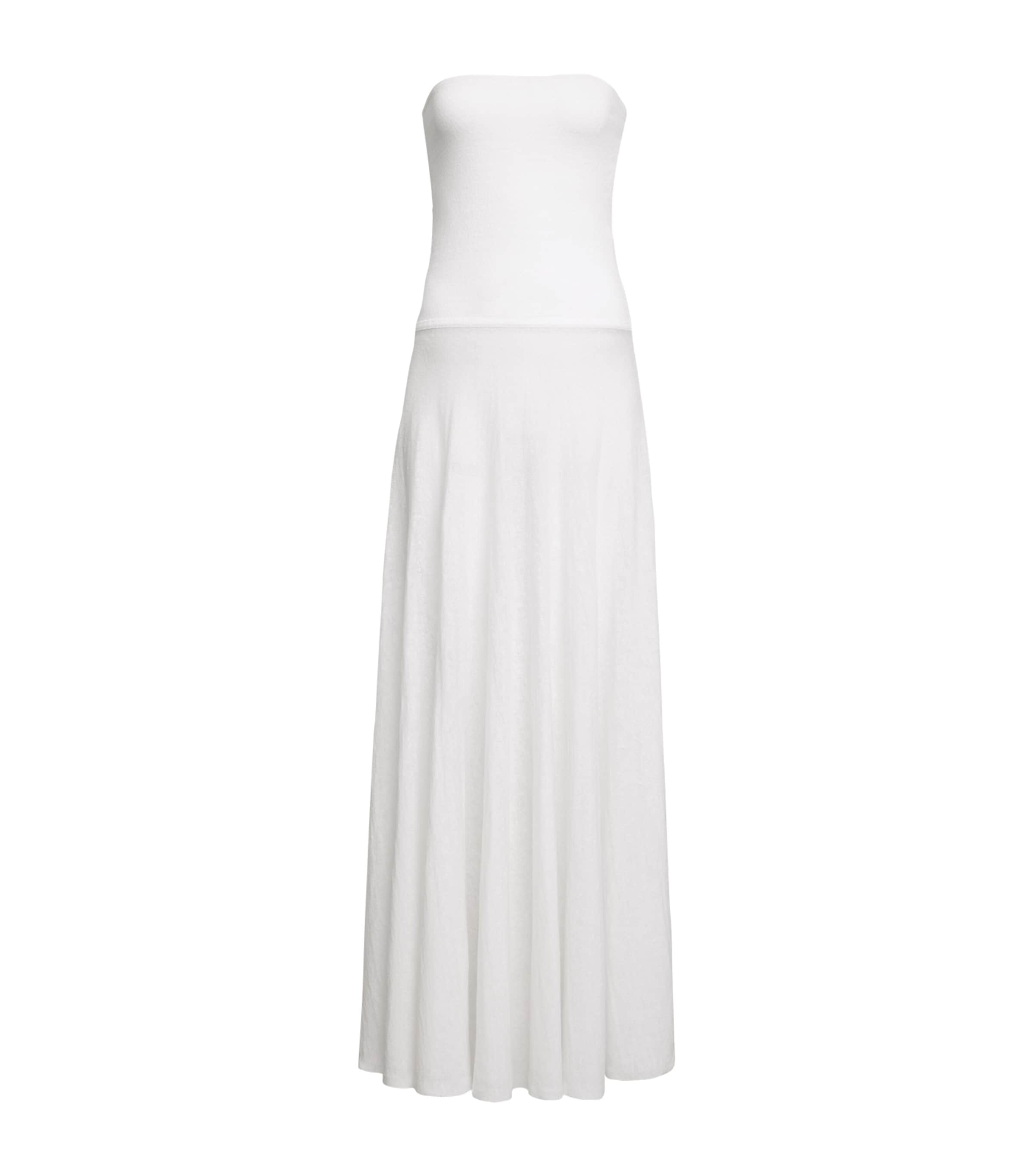 Alaïa Linen-blend Maxi Dress In White