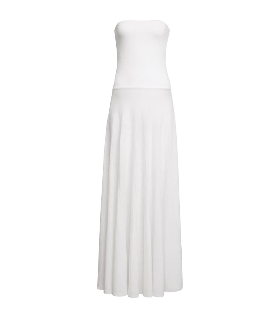 Linen-Blend Maxi Dress BLANC Image 1