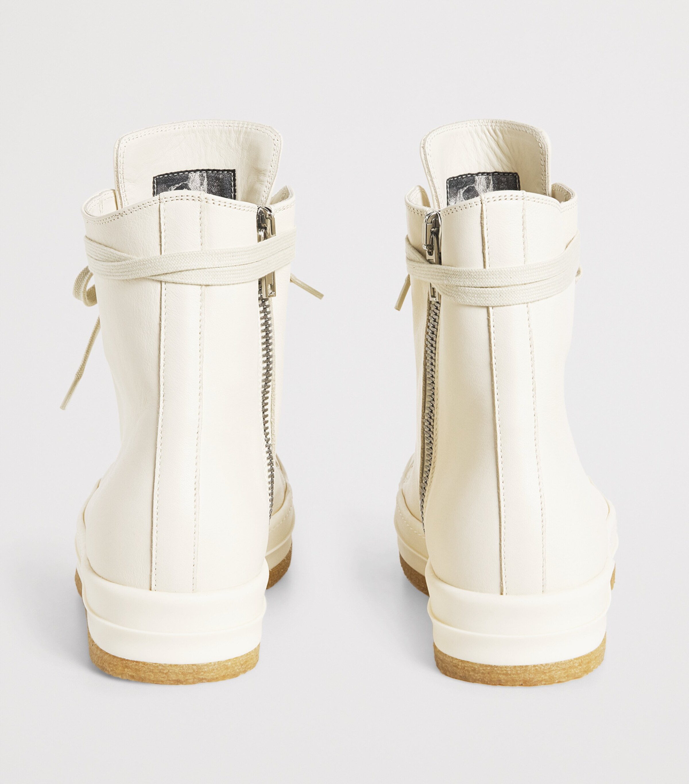 Rick Owens Leather High-Top Sneakers Milk/milk/milk Image 4