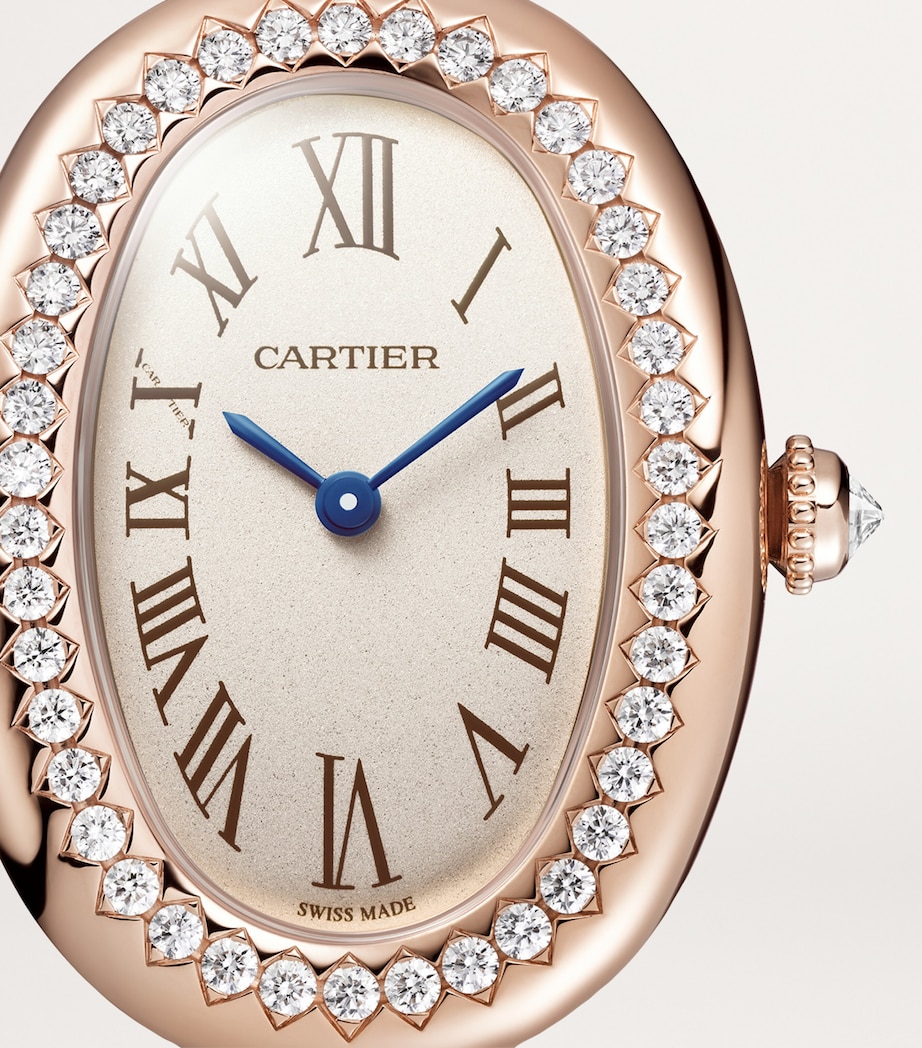 Small Rose Gold and Diamond Baignoire de Cartier Watch 23.1mm (Size 15) ROSE GOLD Image 2