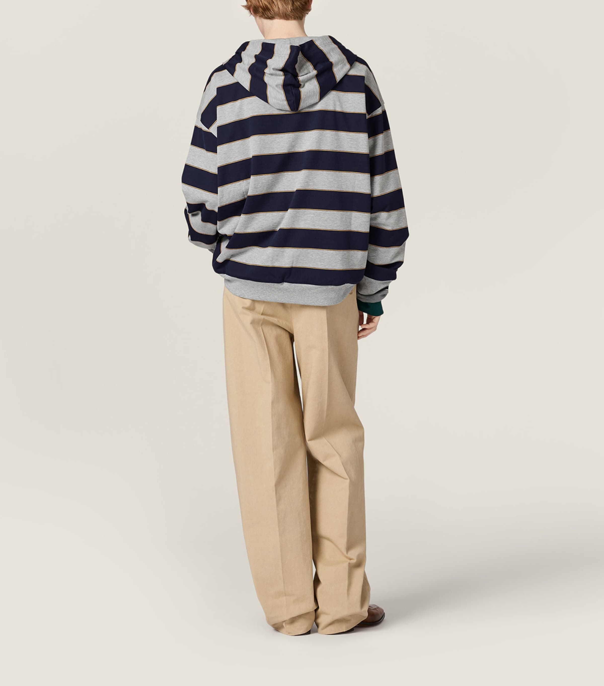 Miu Miu Womens Cotton Stripe Zip-Up Hoodie Image 3