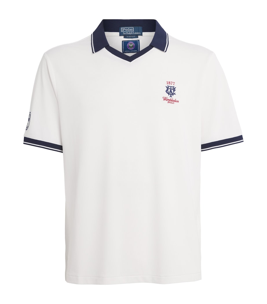 RLX Ralph Lauren Mens x Wimbledon Performance Piqué Polo Shirt Ceramic White Image 1