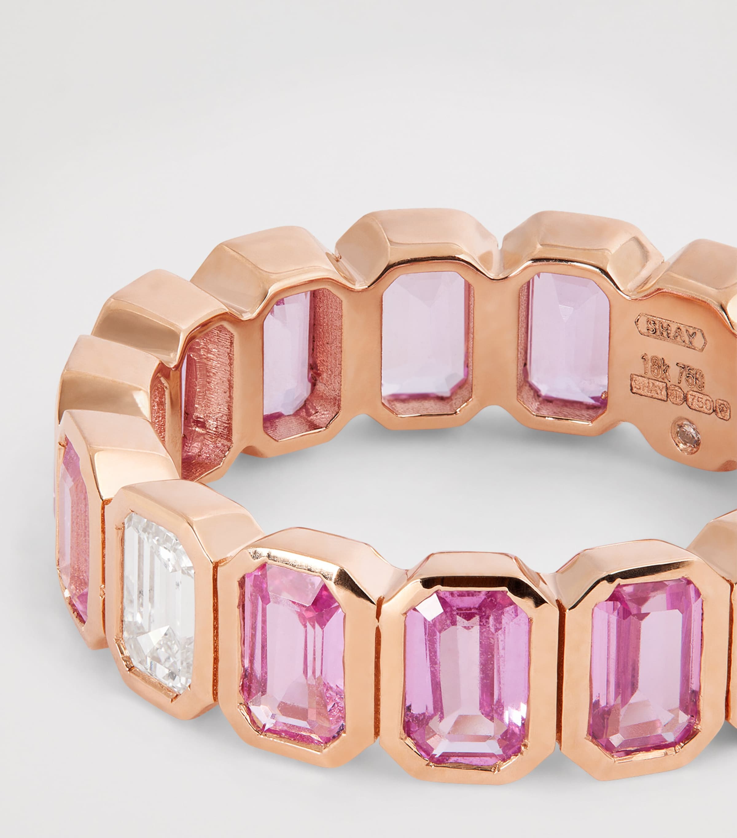 SHAY Rose Gold, Diamond and Sapphire Eternity Ring Rose Gold Image 5