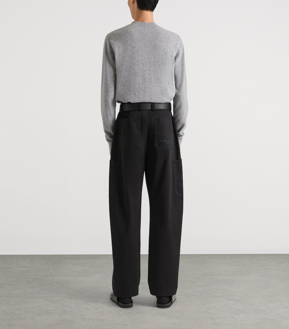 Wool-Cashmere Logo Sweater LIGHT GREY MELANGE Image 3