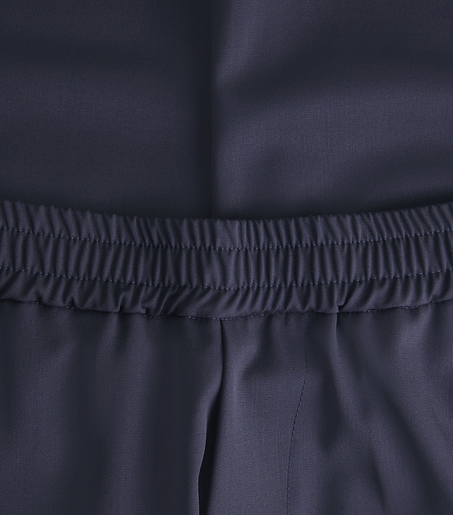 Barena Mens Wool-Blend Drawstring Straight Trousers Navy Image 6