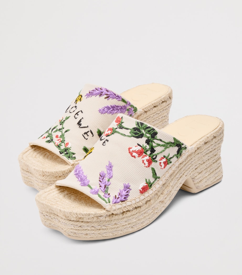 LOEWE x Paula's Ibiza Embroidered Espadrille Sandals 80 Cream/multicolor Image 3
