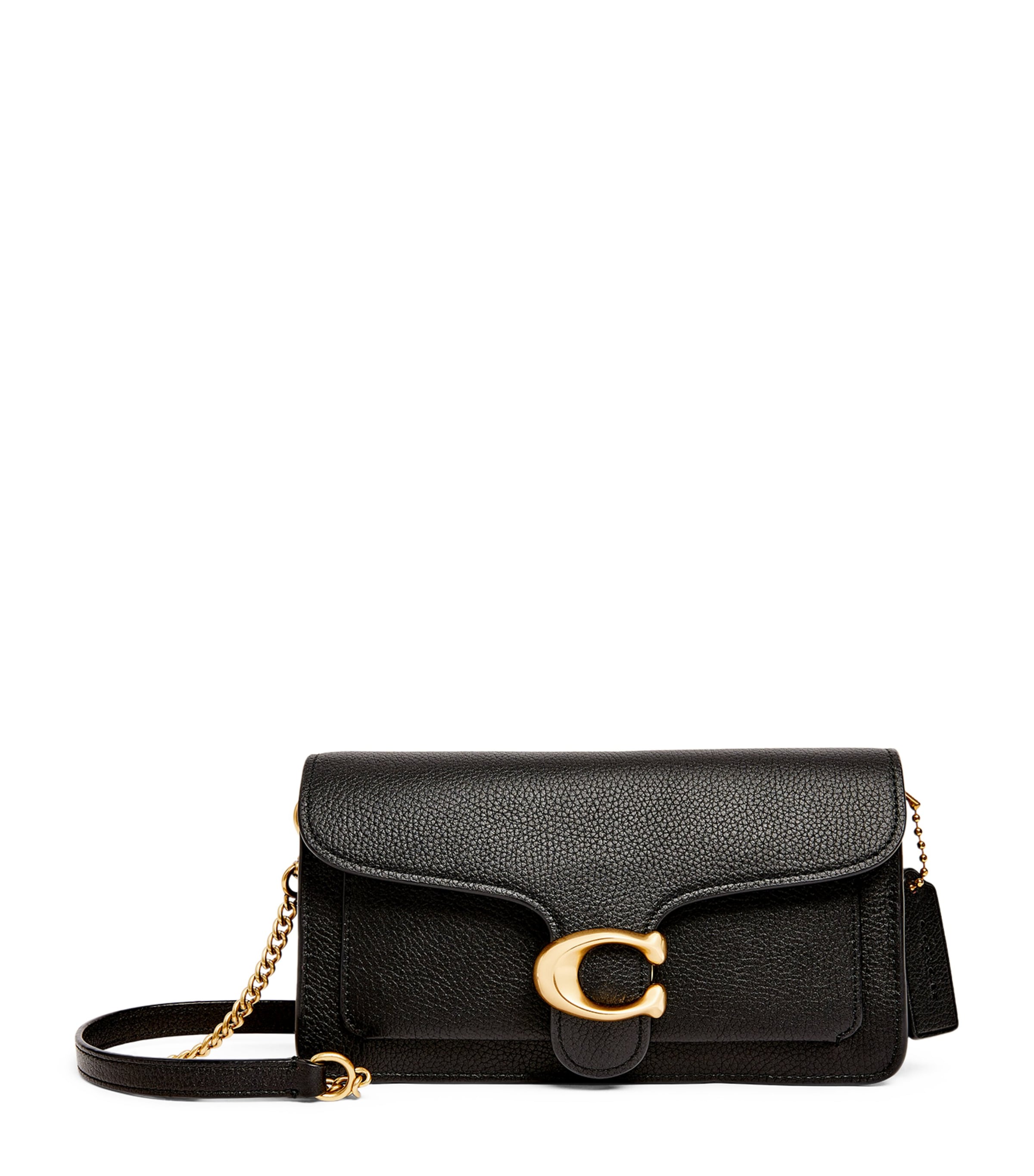 Coach Tabby Black Leather Chain Clutch Bag