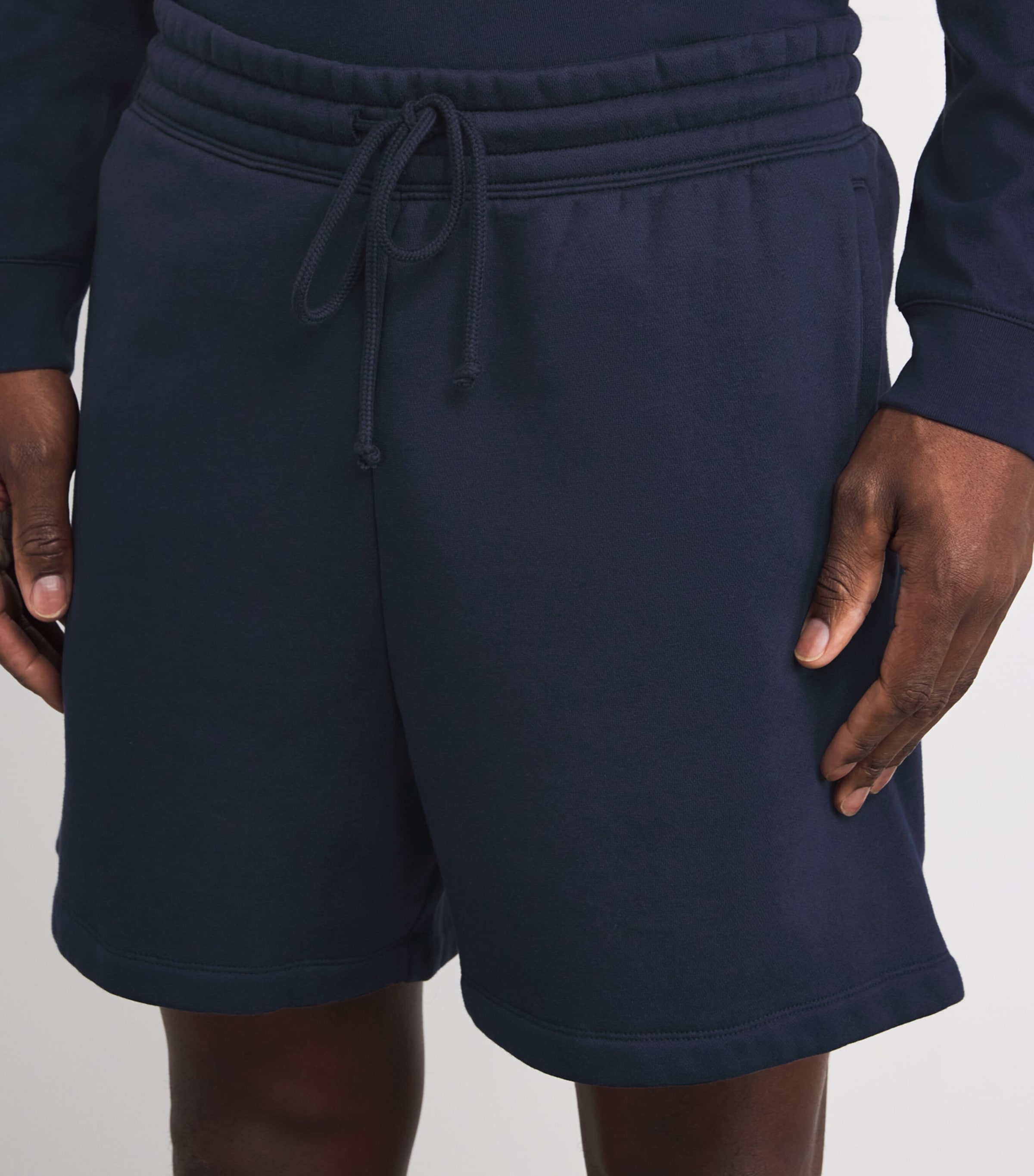 Cotton-Blend Fleece Lounge Shorts NAVY Image 6
